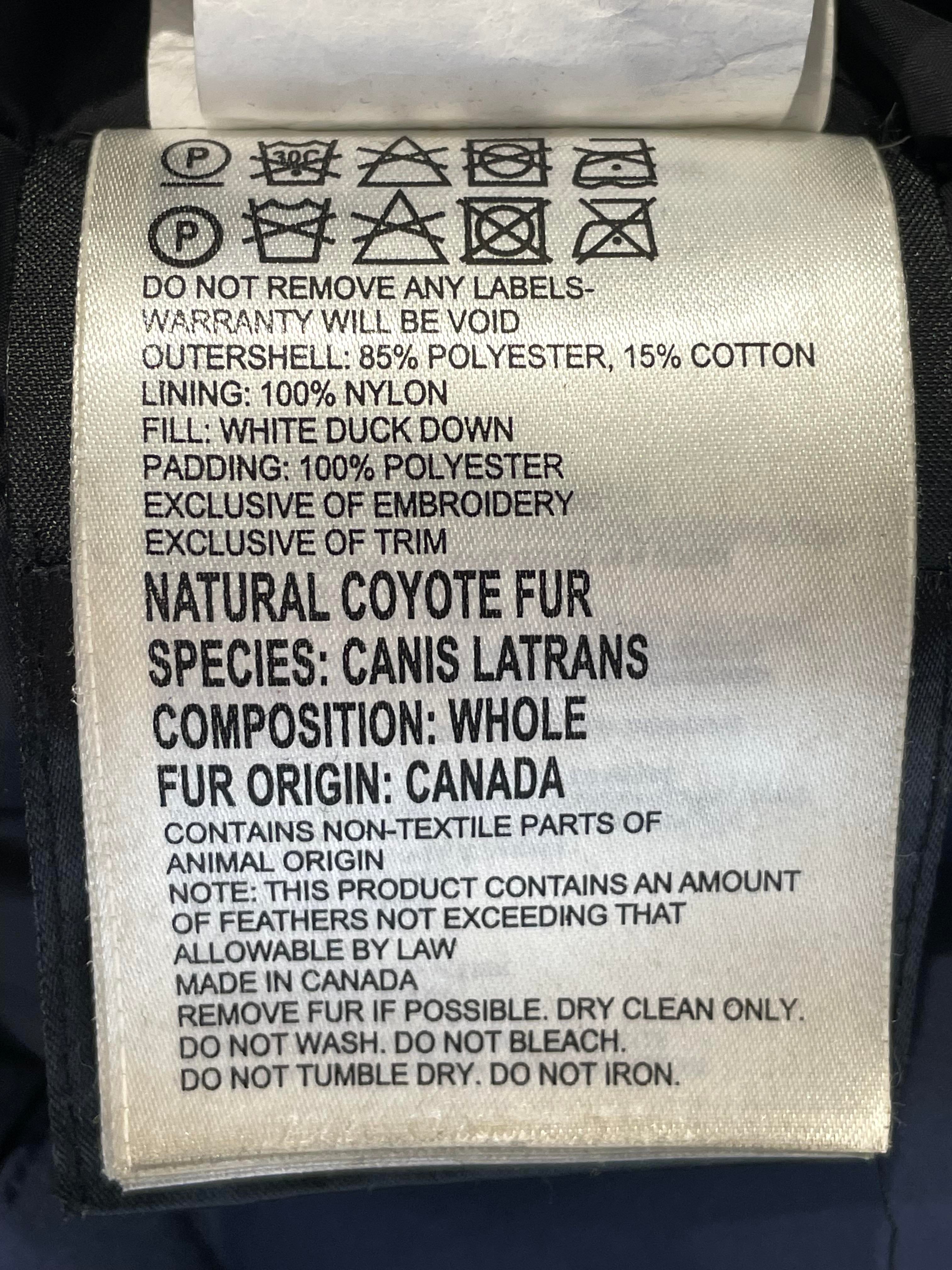 Canada Goose White Fur Navy Long Parka
