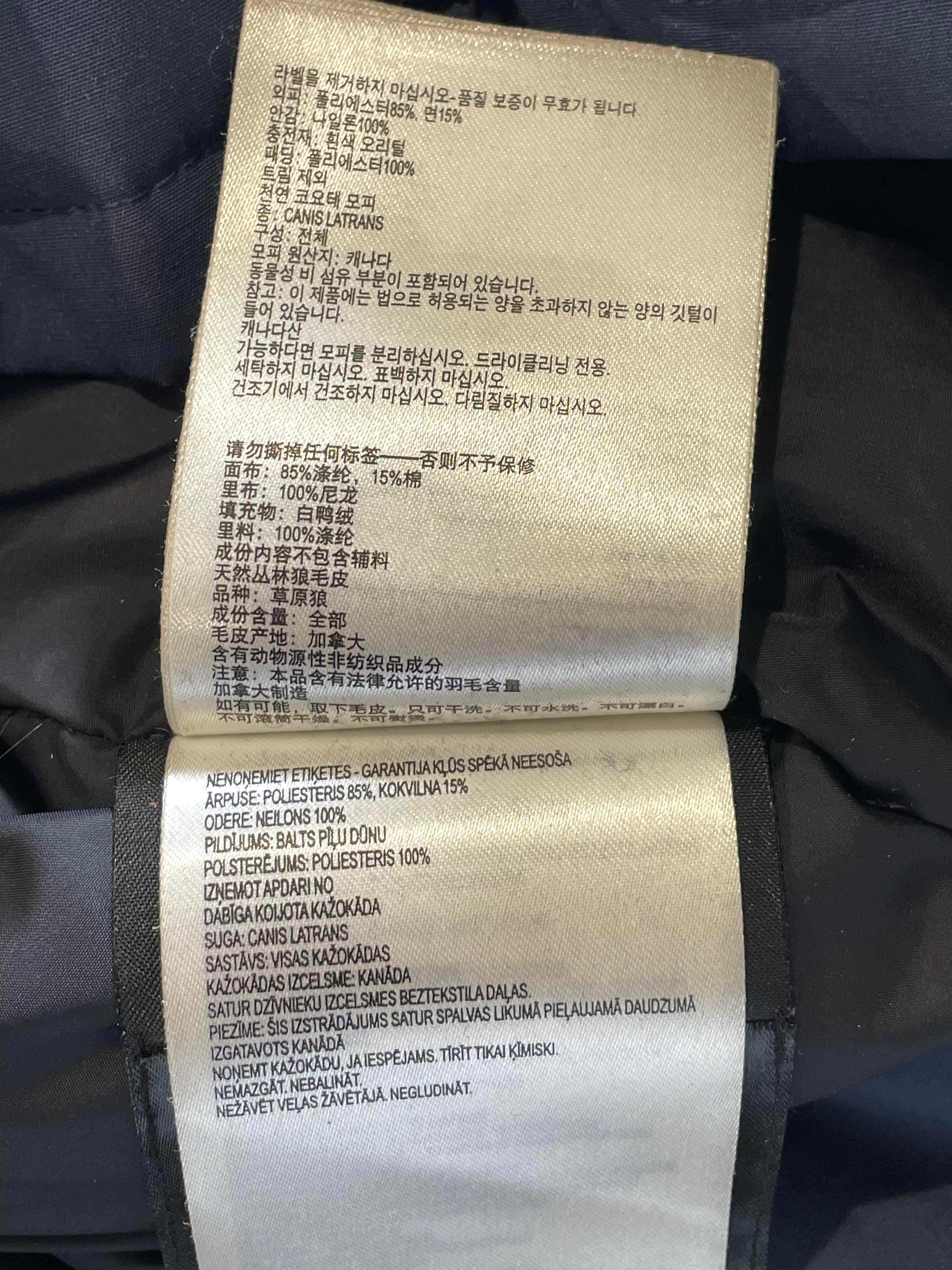Canada Goose White Fur Navy Long Parka