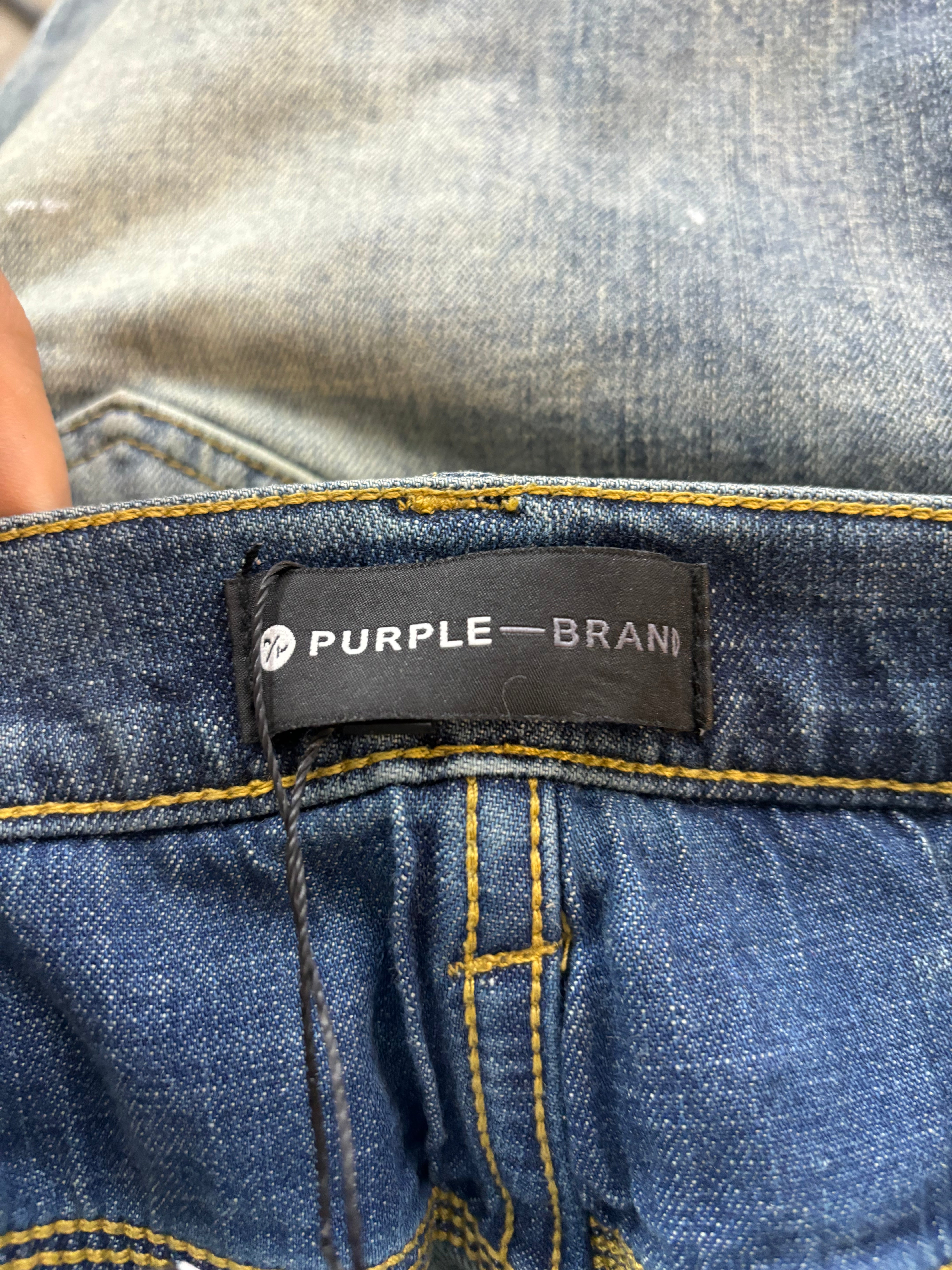 Purple Jeans Blue Dark Wash Plain