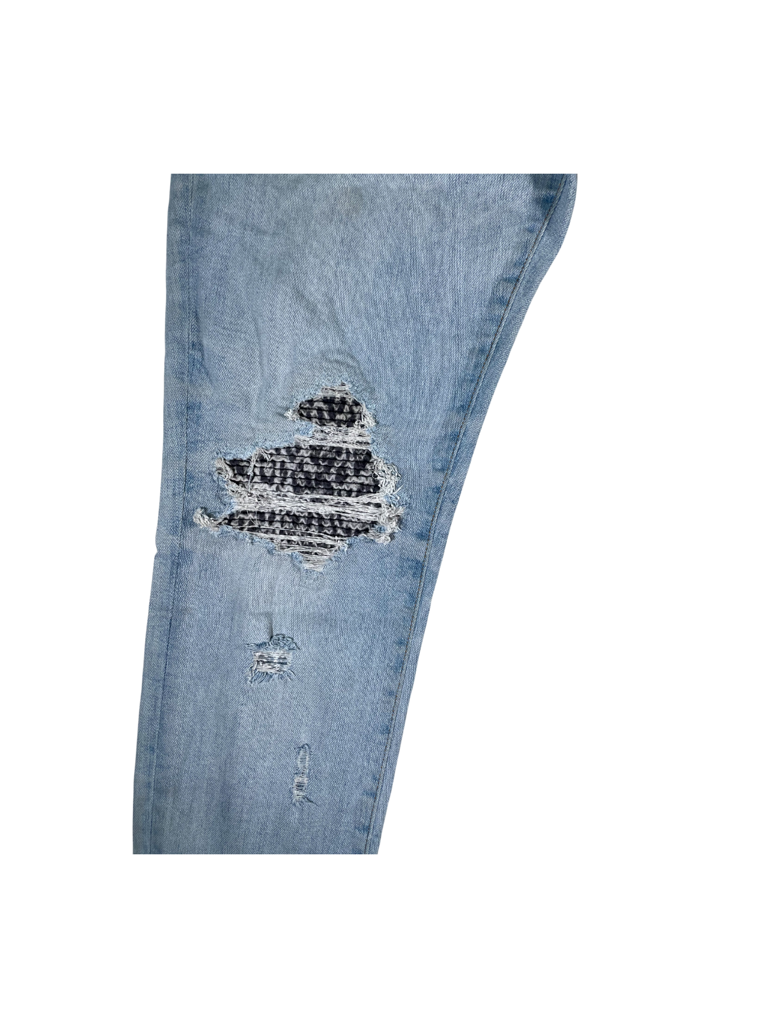 Amiri MX1 Zebra Patch Light Wash Jeans