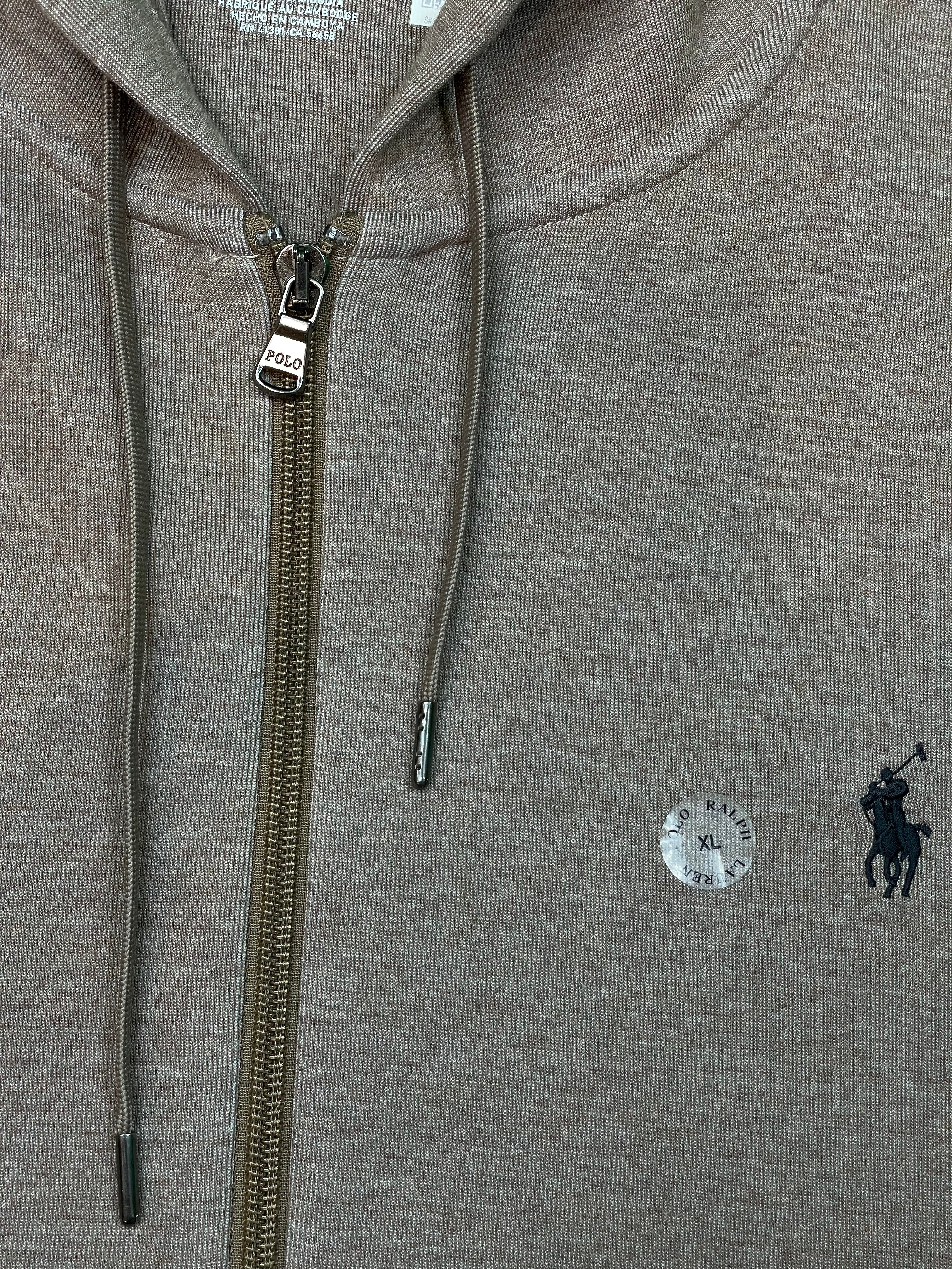 Polo Brown Zip Up Hoodie