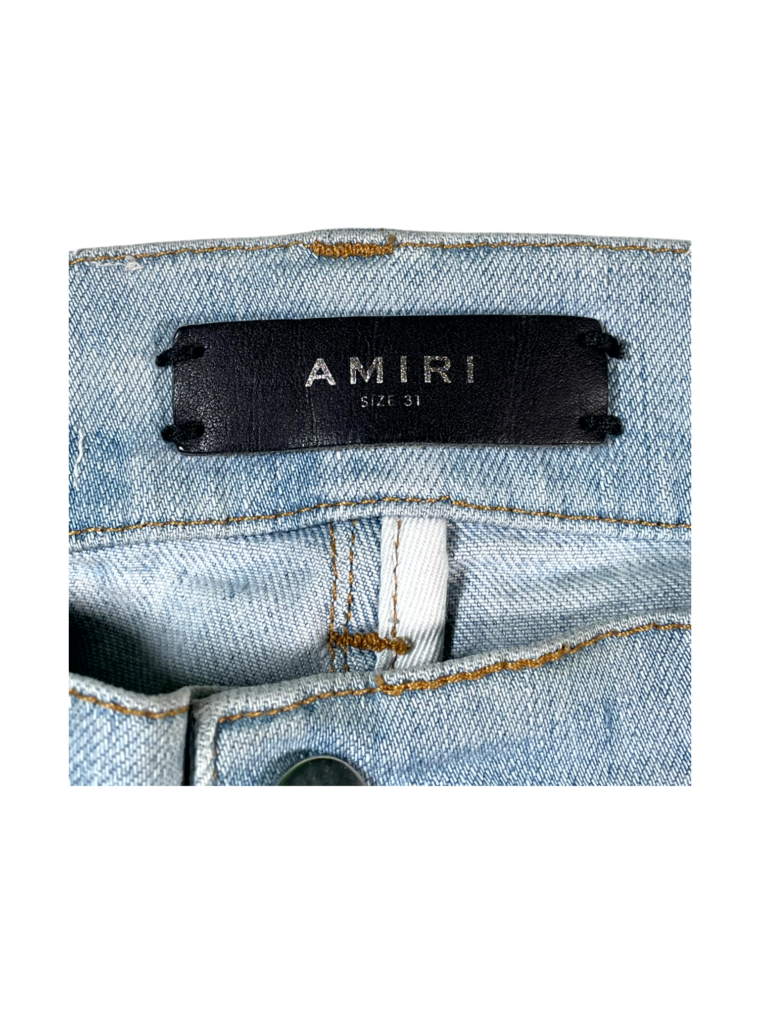 Amiri MX1 Zebra Patch Light Wash Jeans