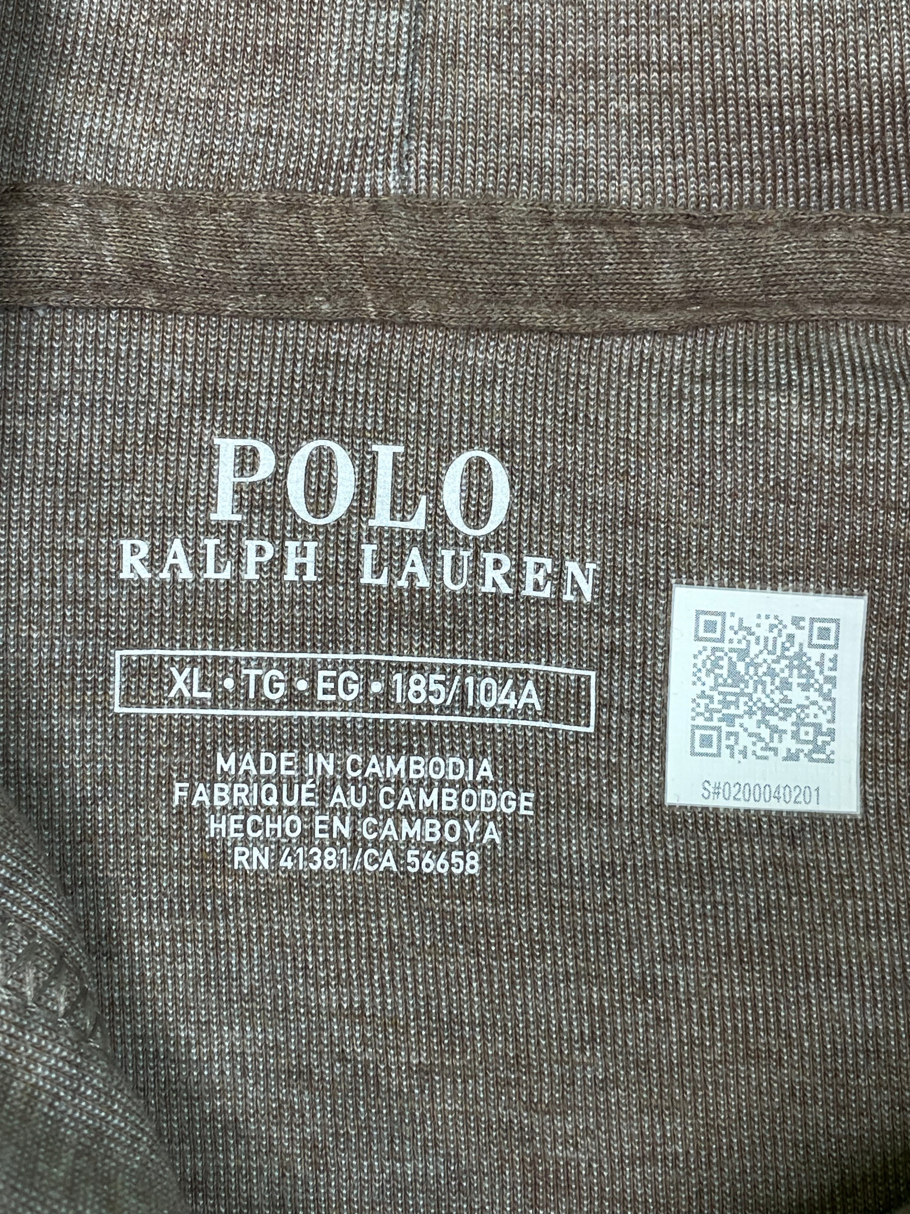 Polo Brown Zip Up Hoodie