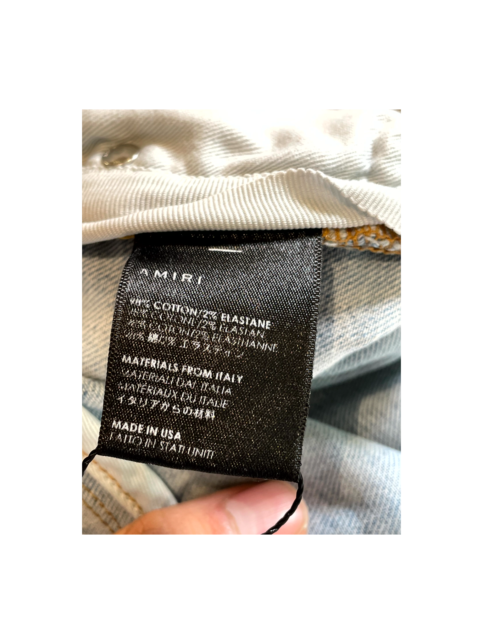 Amiri MX1 Zebra Patch Light Wash Jeans