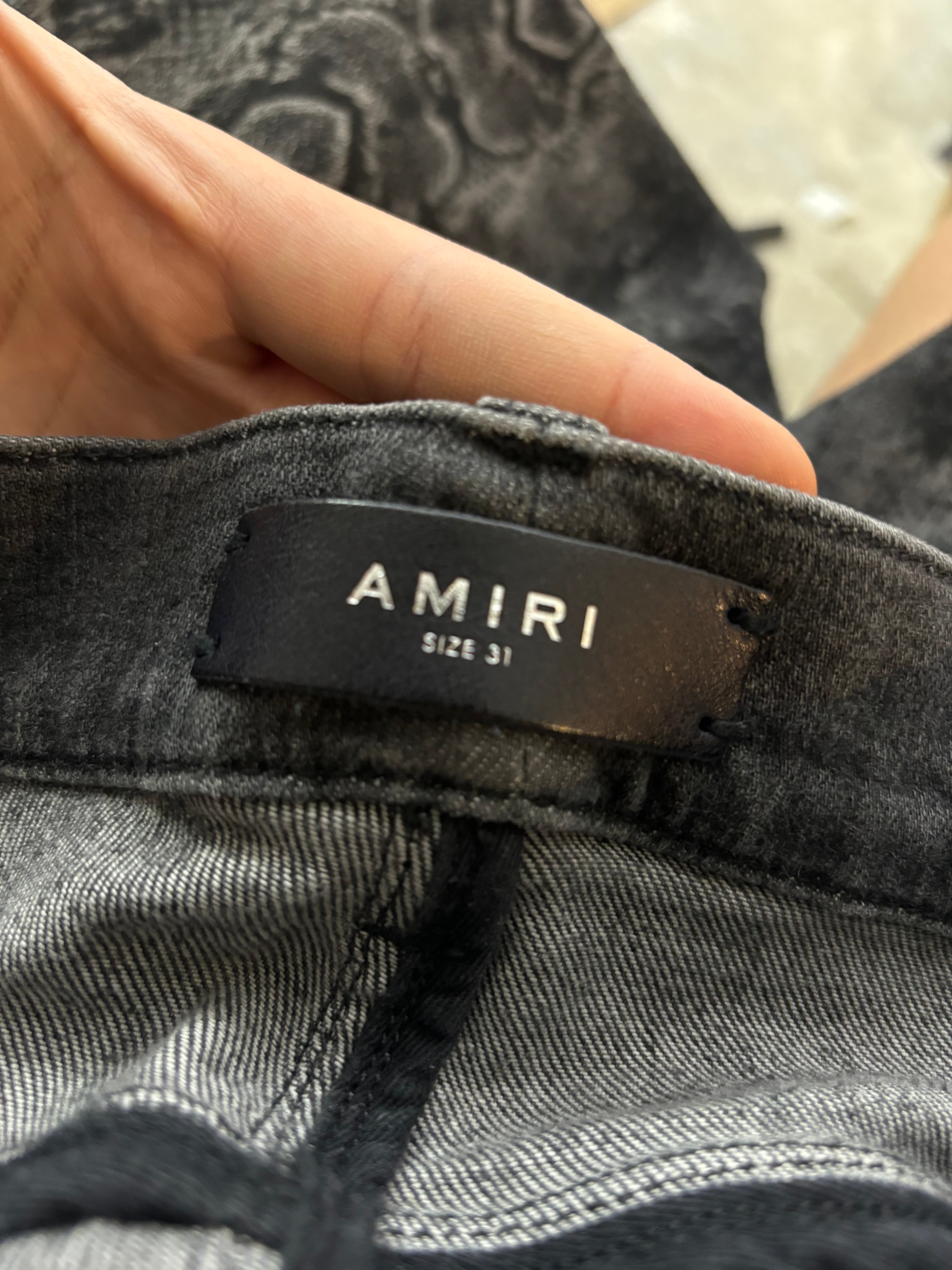 Amiri Stack Grey Snakeskin Jeans