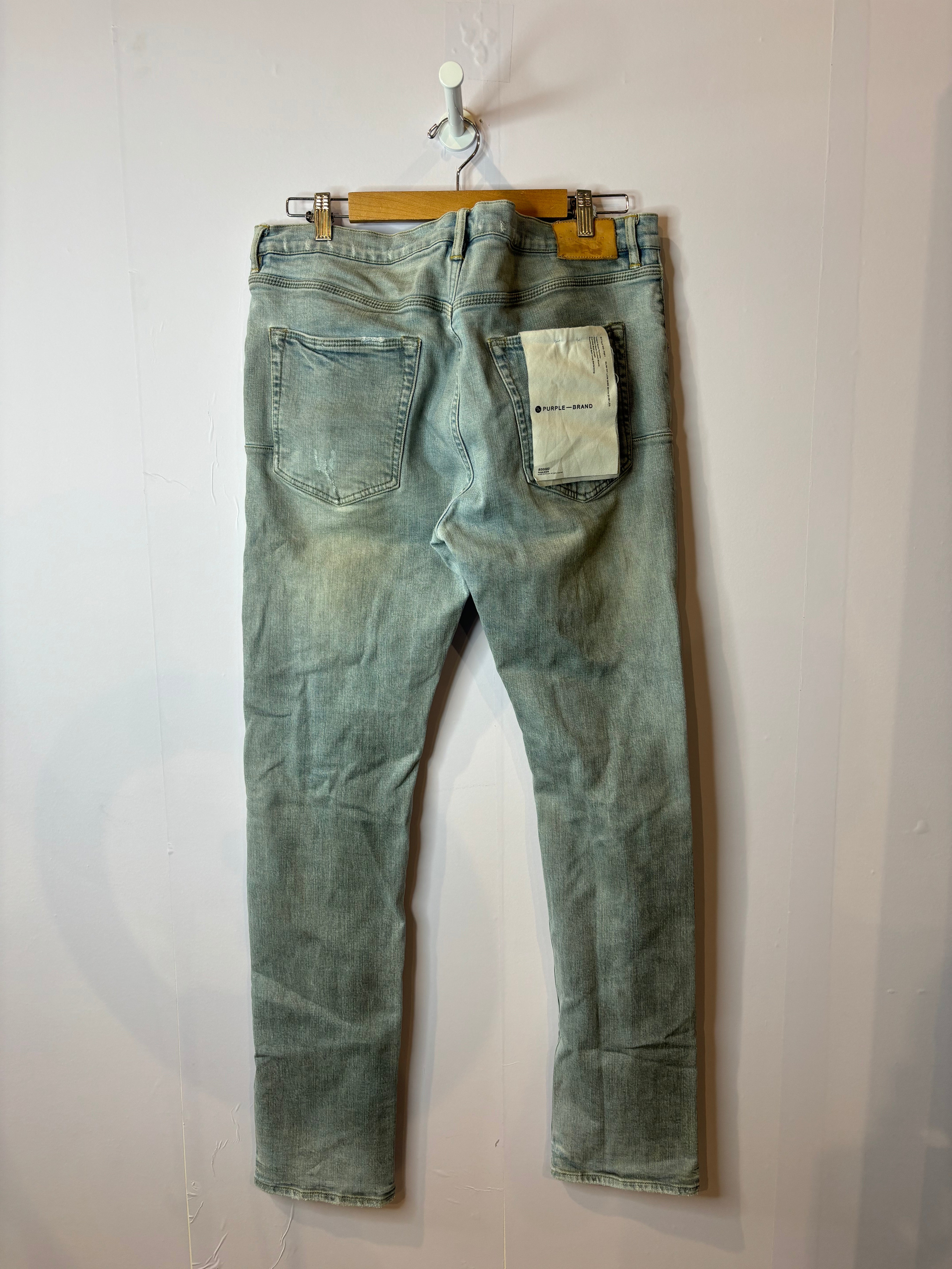 Purple Brand Light Wash Ripped Jeans