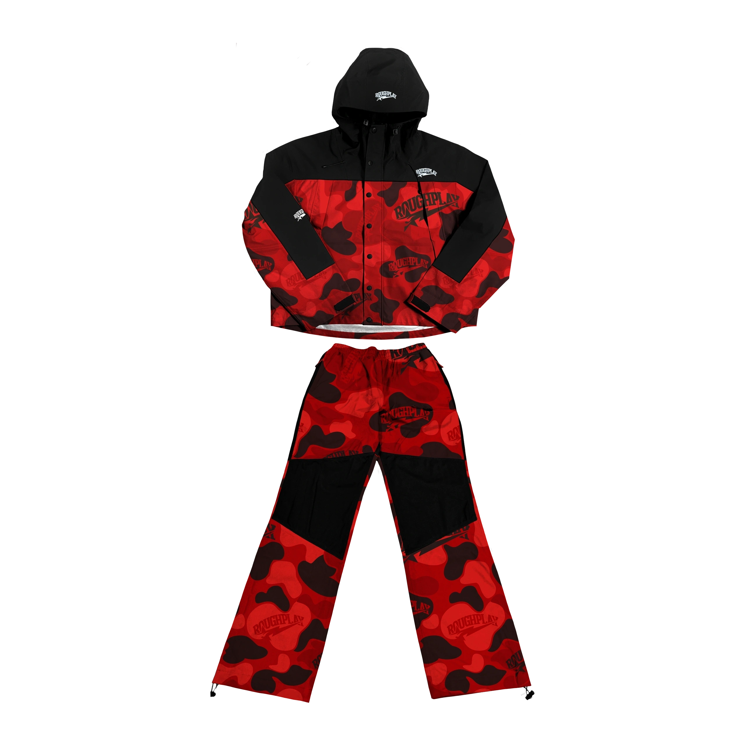 Rough Play Water Resistance Red Camo Sweatsuit