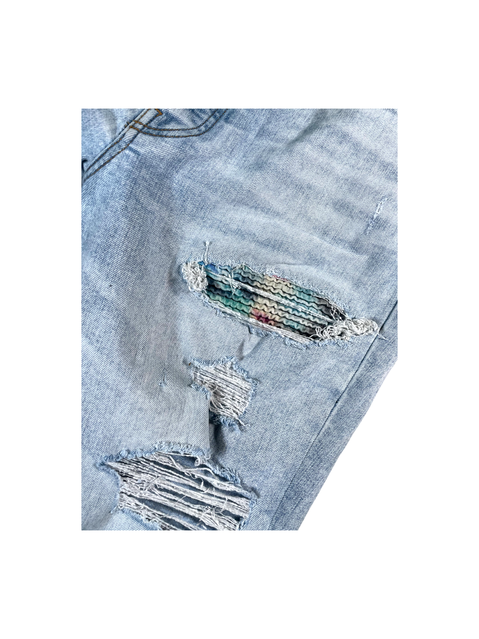 Amiri MX1 Patch Light Wash & Rainbow Jeans