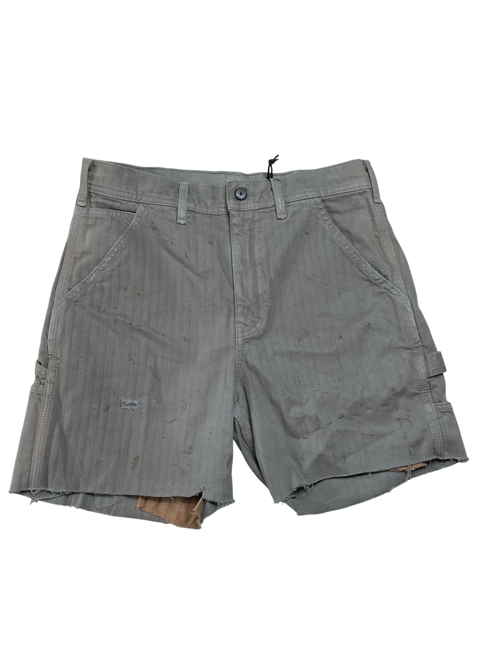 ENFANTS RICHES DÉPRIMÉS Distressed Grey Herringbone Shorts