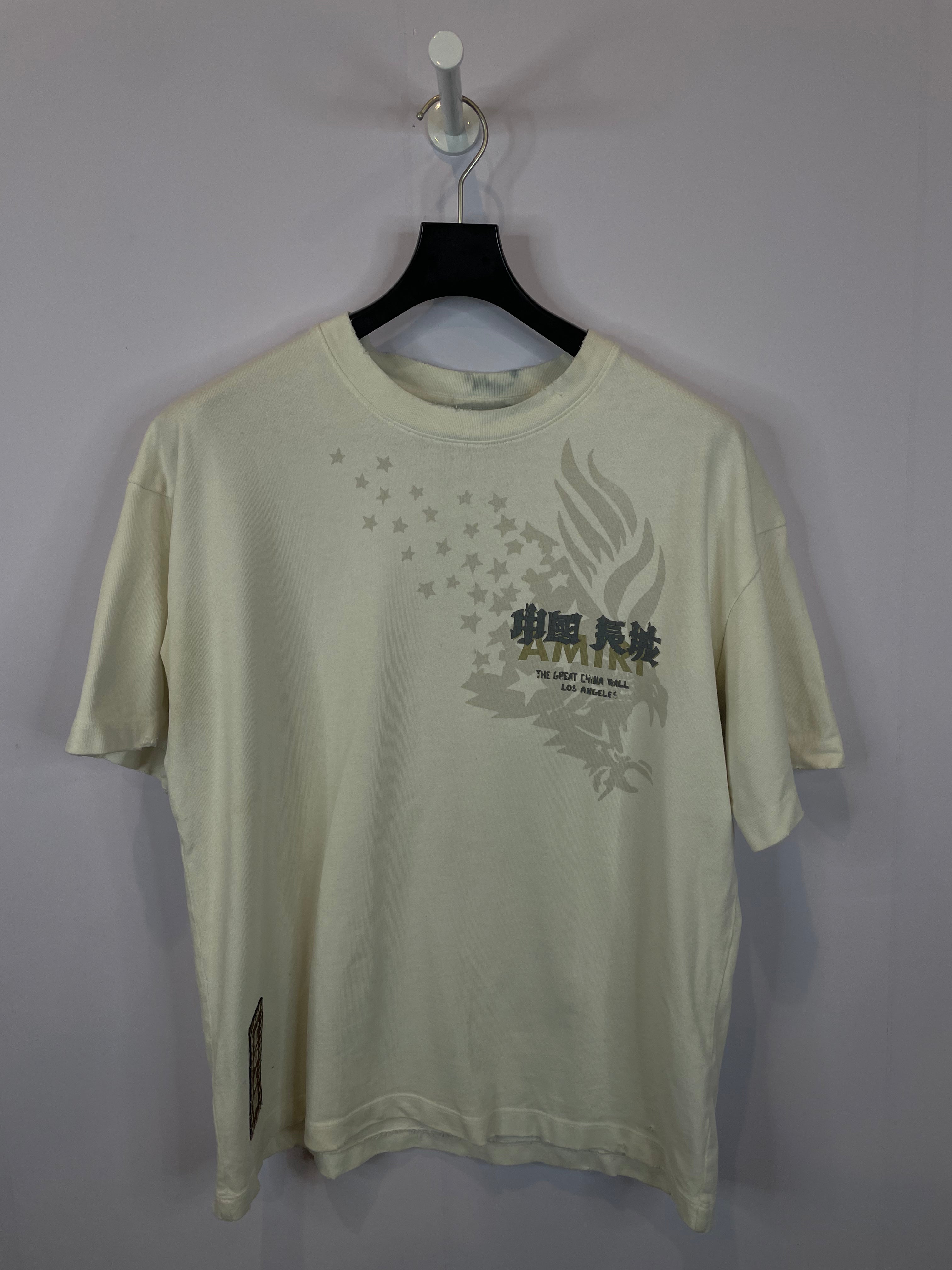 Amiri The Great China Wall Tee White Used Small