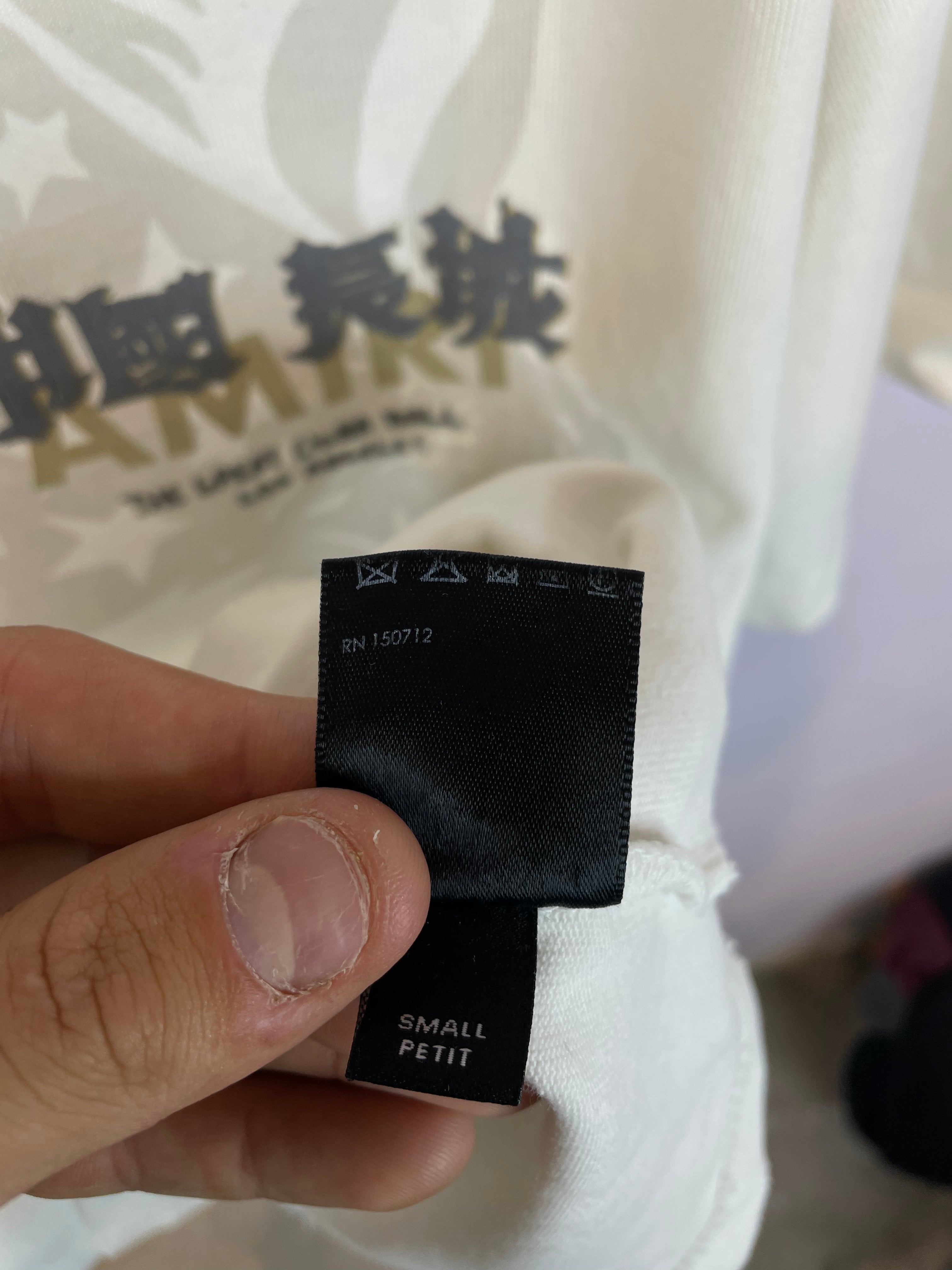 Amiri The Great China Wall Tee White Used Small