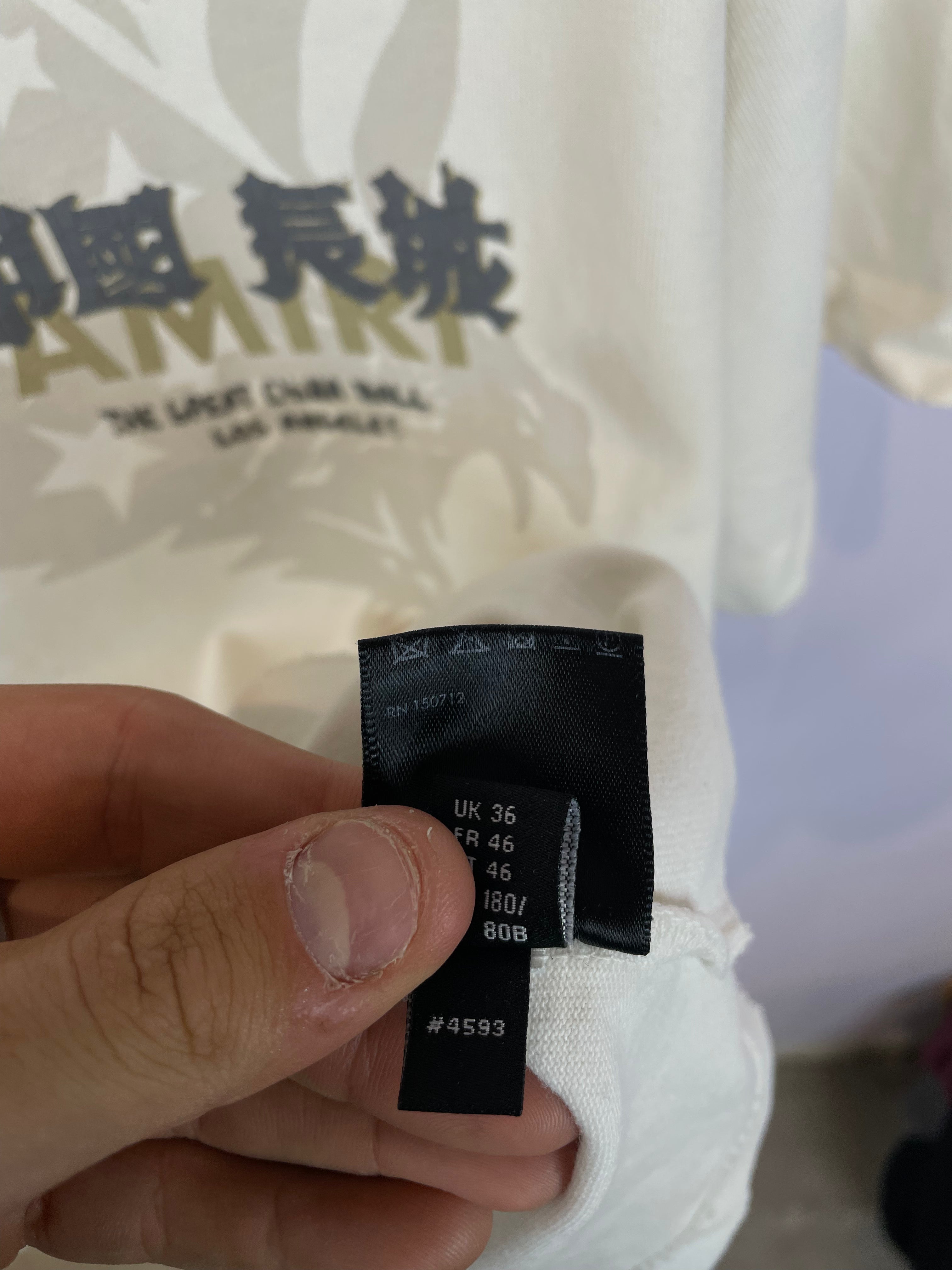 Amiri The Great China Wall Tee White Used Small