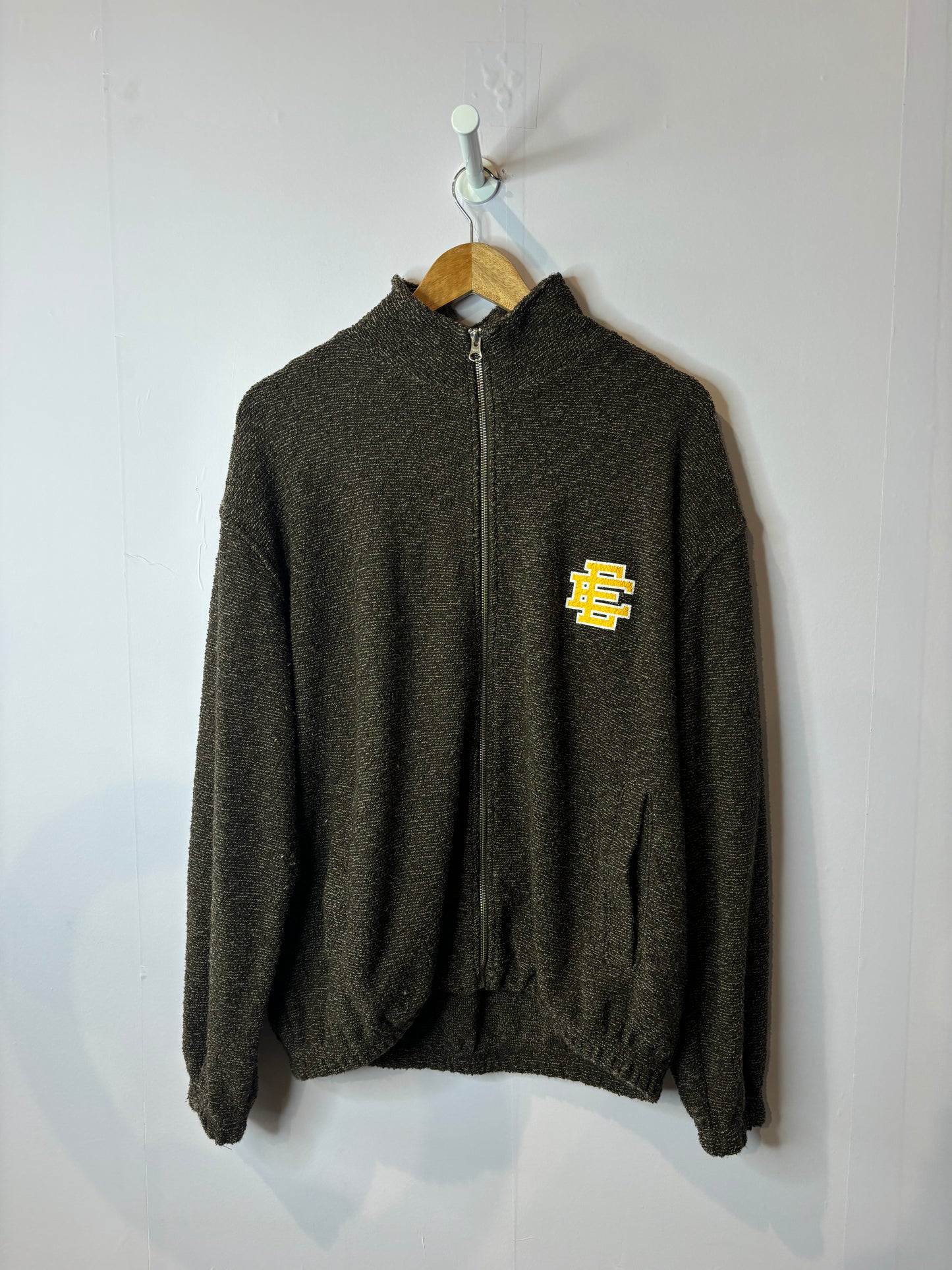 EE Boucle Zip Up Brown Yellow Used Medium