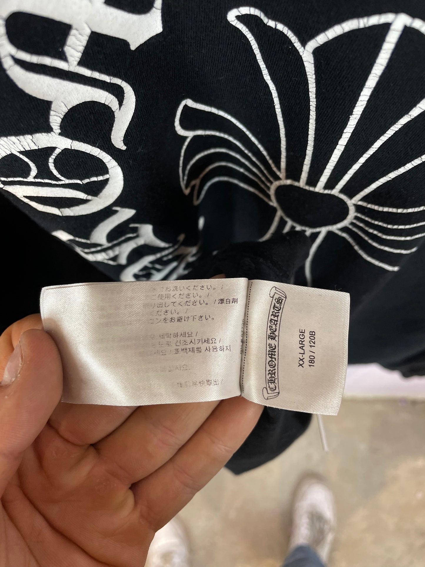 Chrome Hearts Neck Logo Pocket Cross LS Used XXL