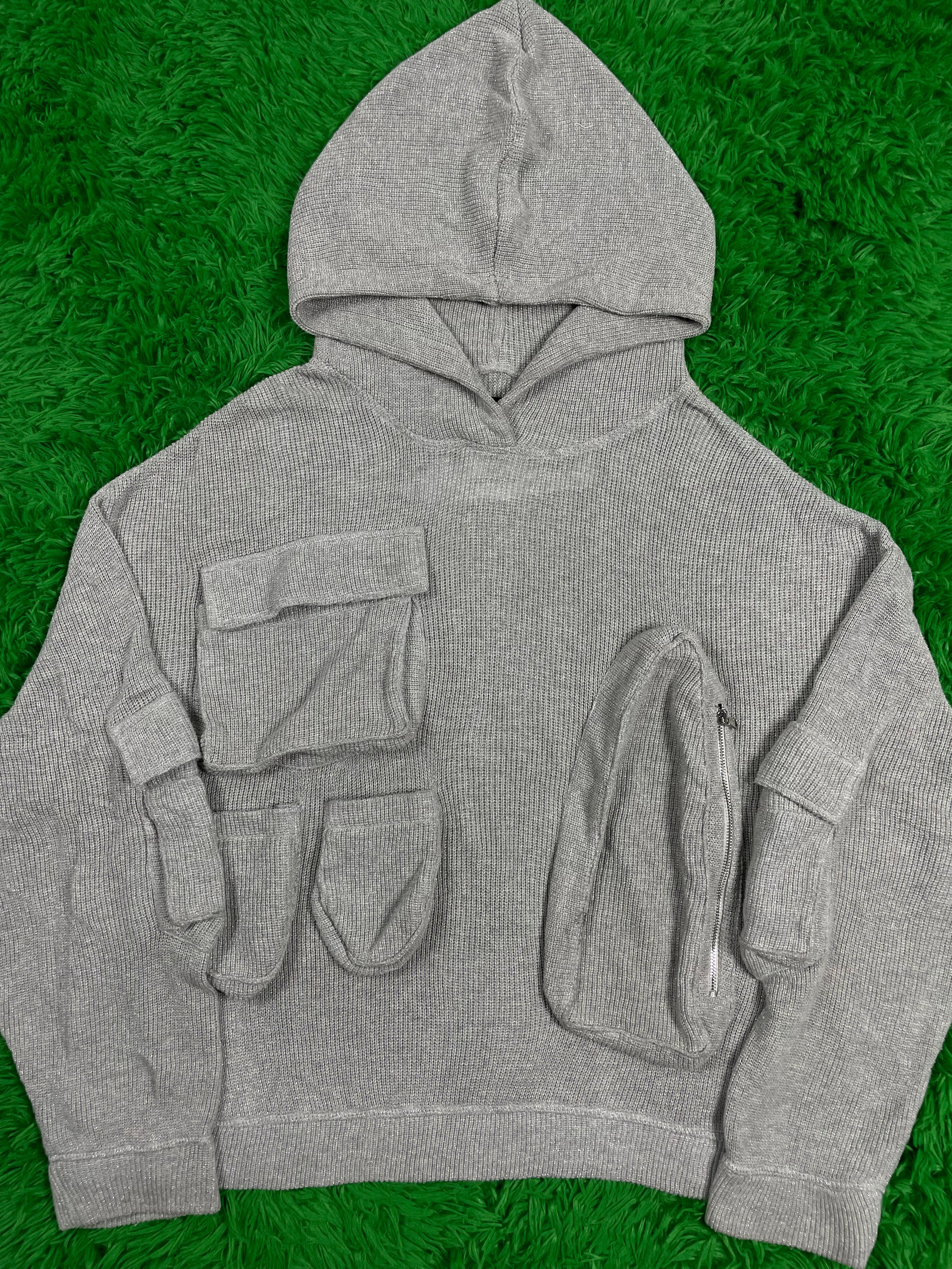 WDW Multi Pocket Hoodie Grey Sweatshirt
