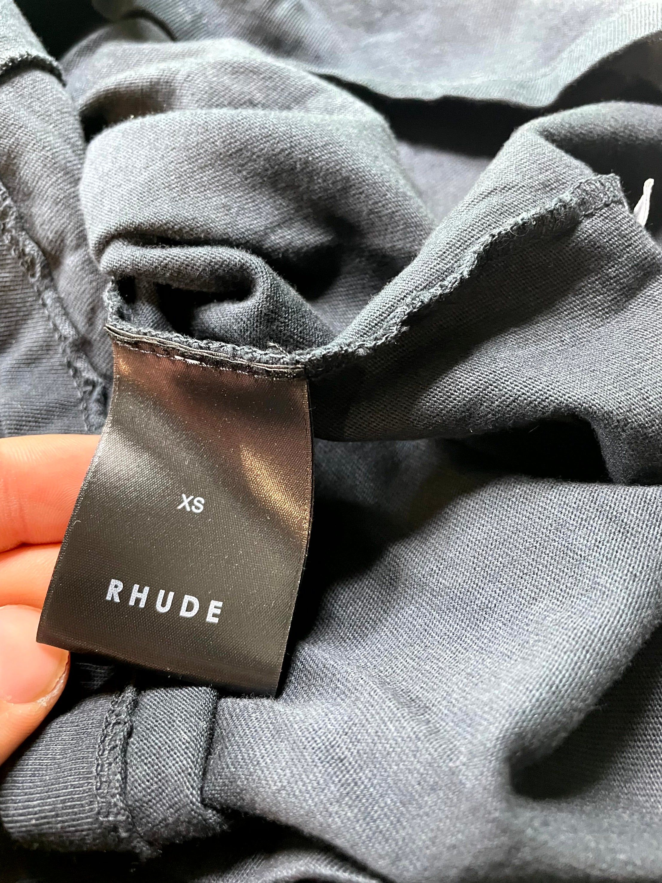 Rhude Script Logo Navy Tee