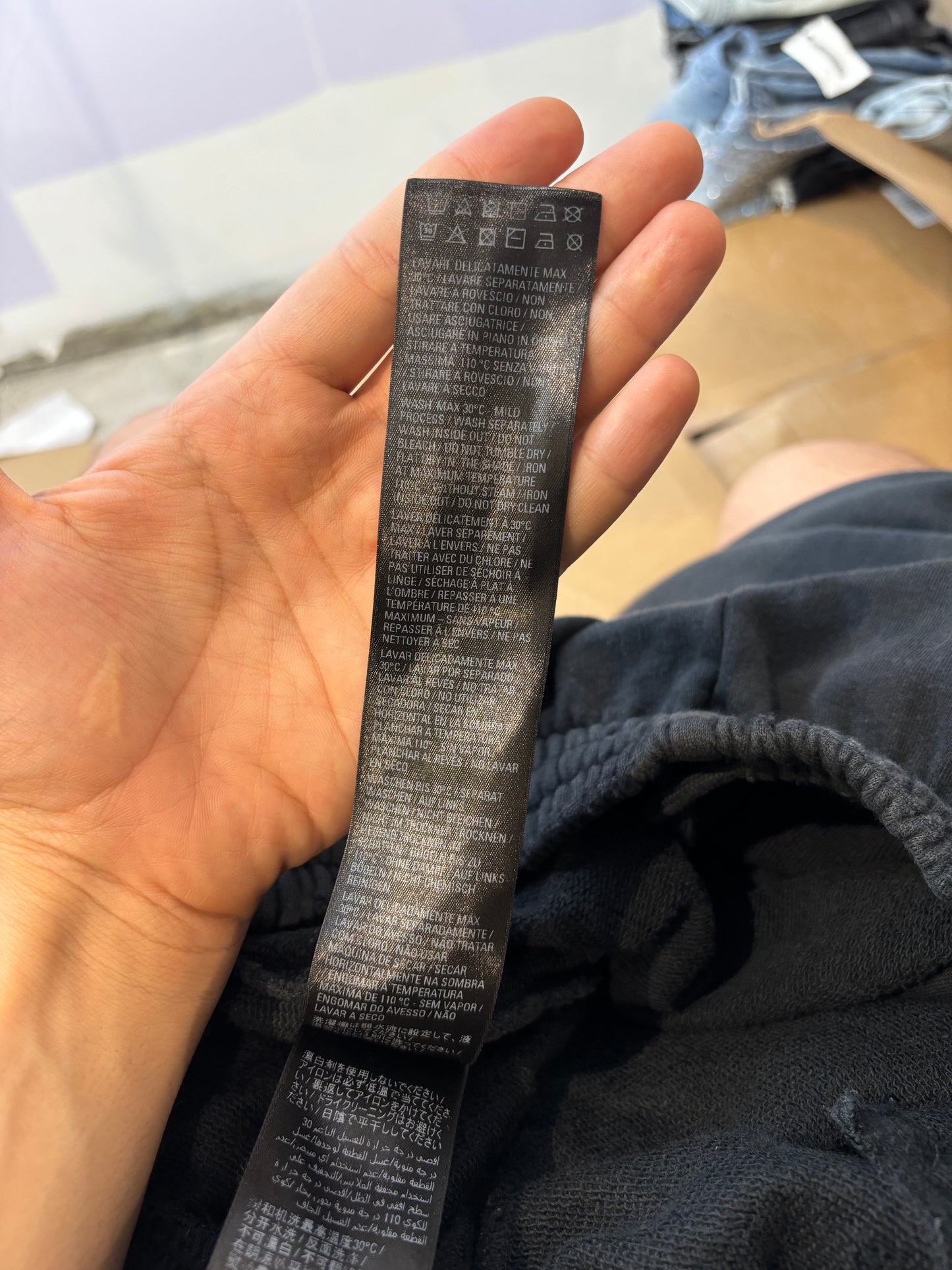 Balenciaga BB Logo Distressed Sweats Black Used Large