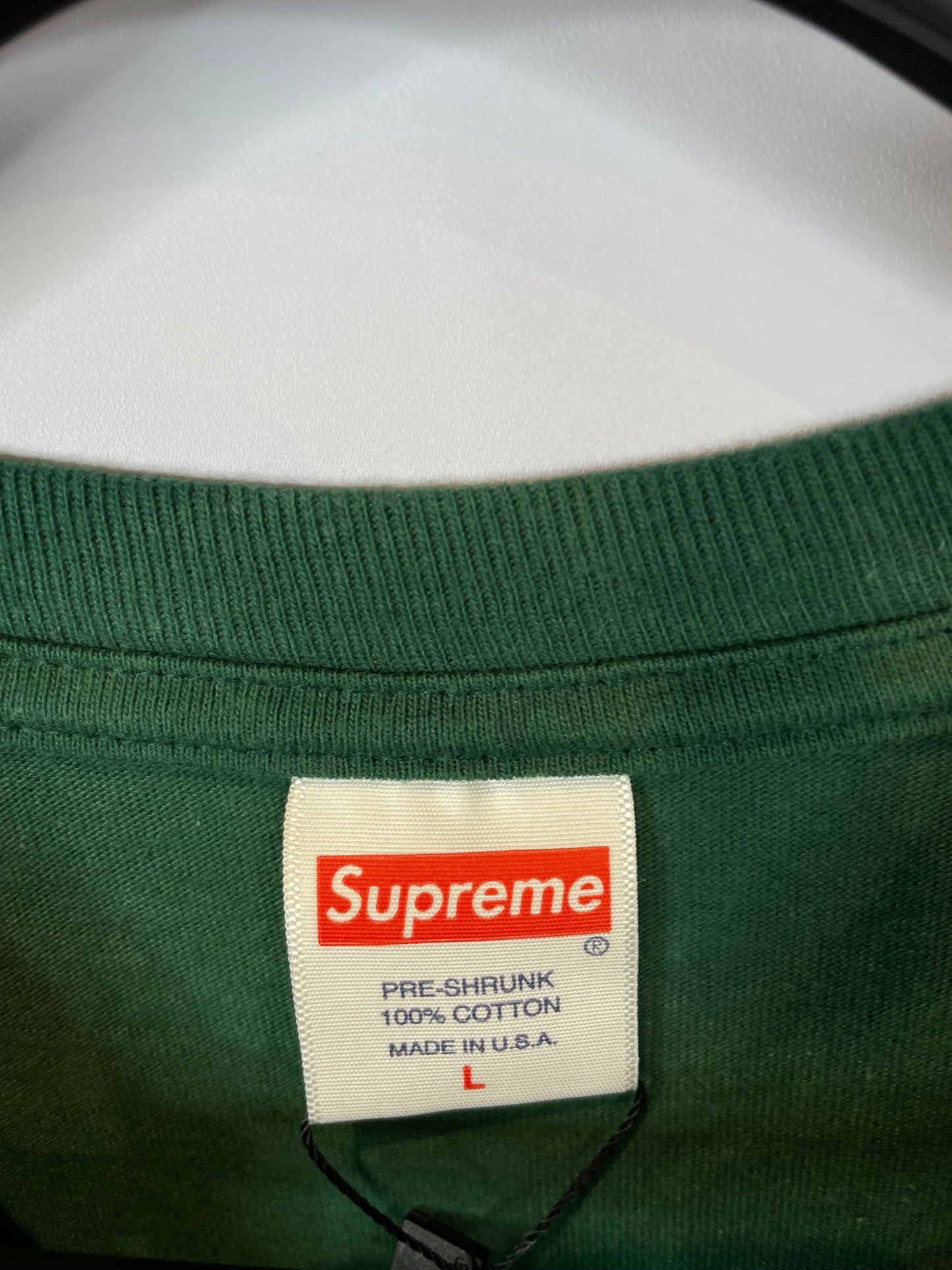 Supreme Tee Green White Motion Logo New Large