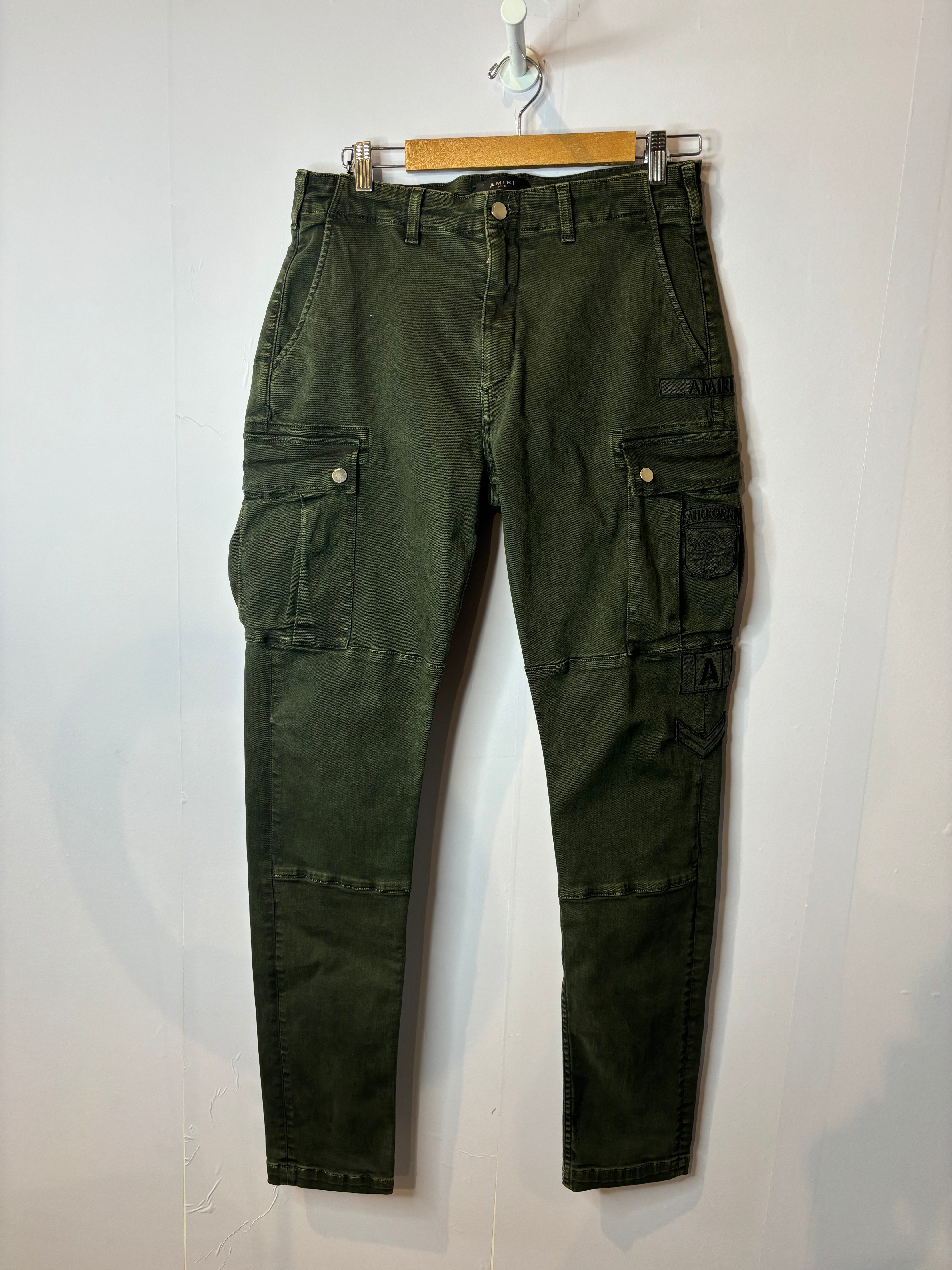 Amiri Airborne Olive Cargos Used 32
