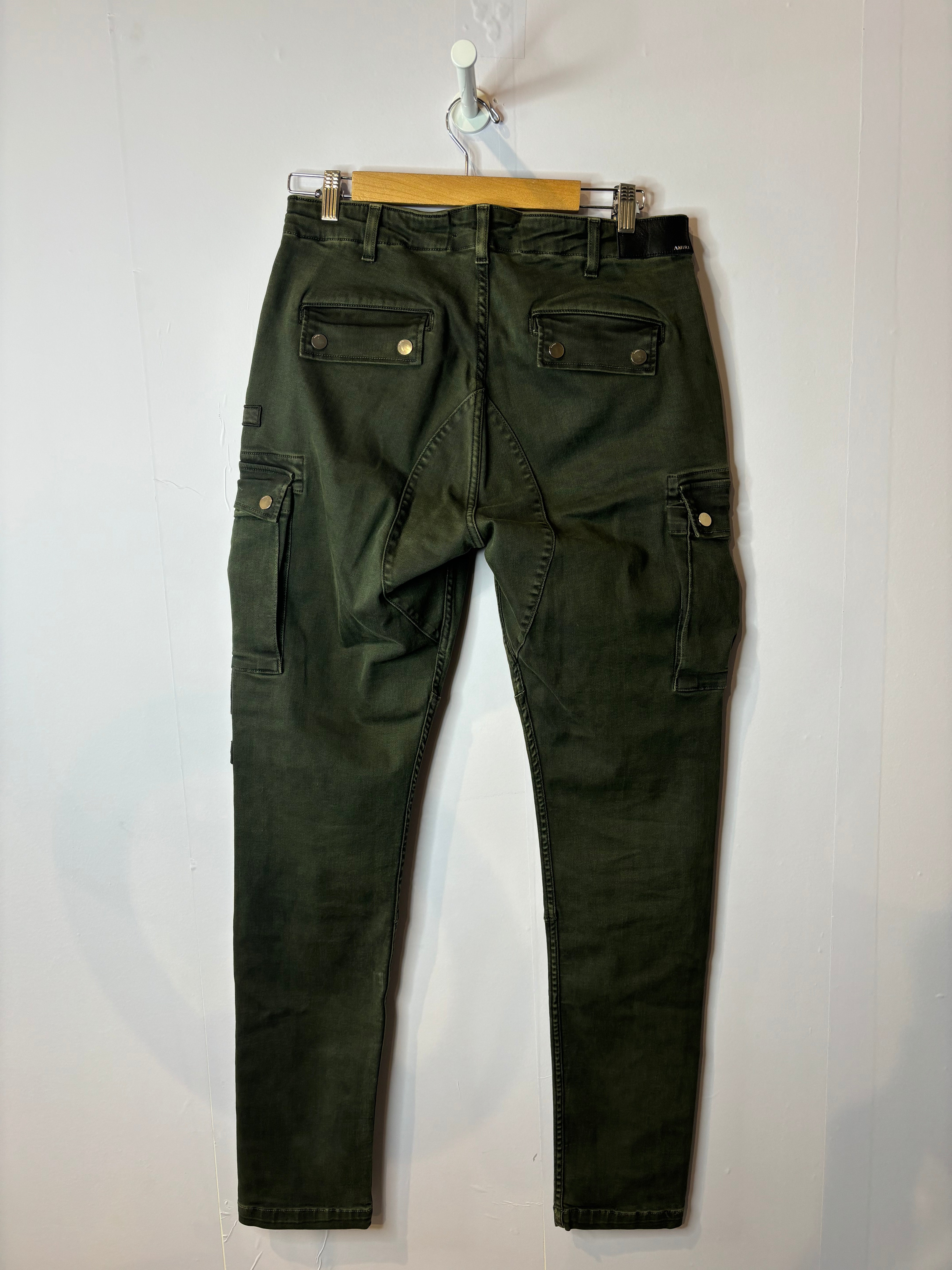 Amiri Airborne Olive Cargos Used 32
