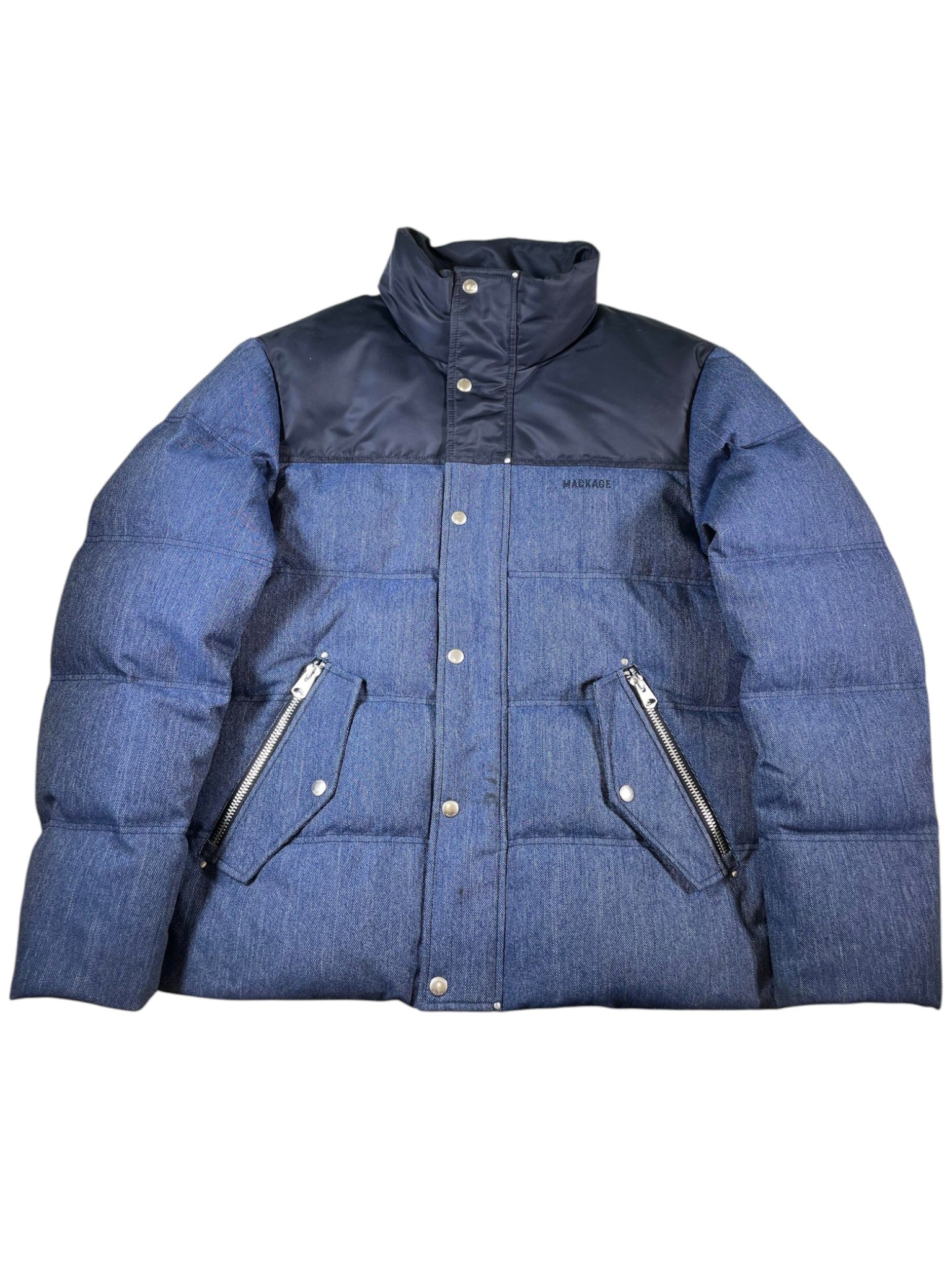Mackage Navy Denim Puffer Jacket