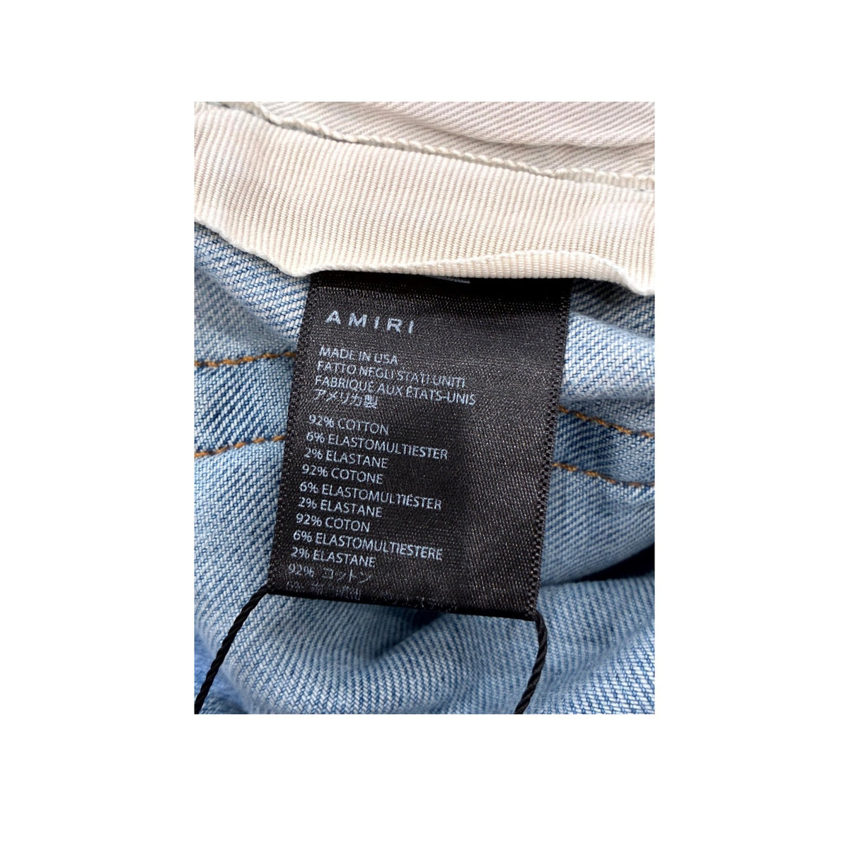 Amiri MX1 Patch Light Wash, Navy & Red Jeans