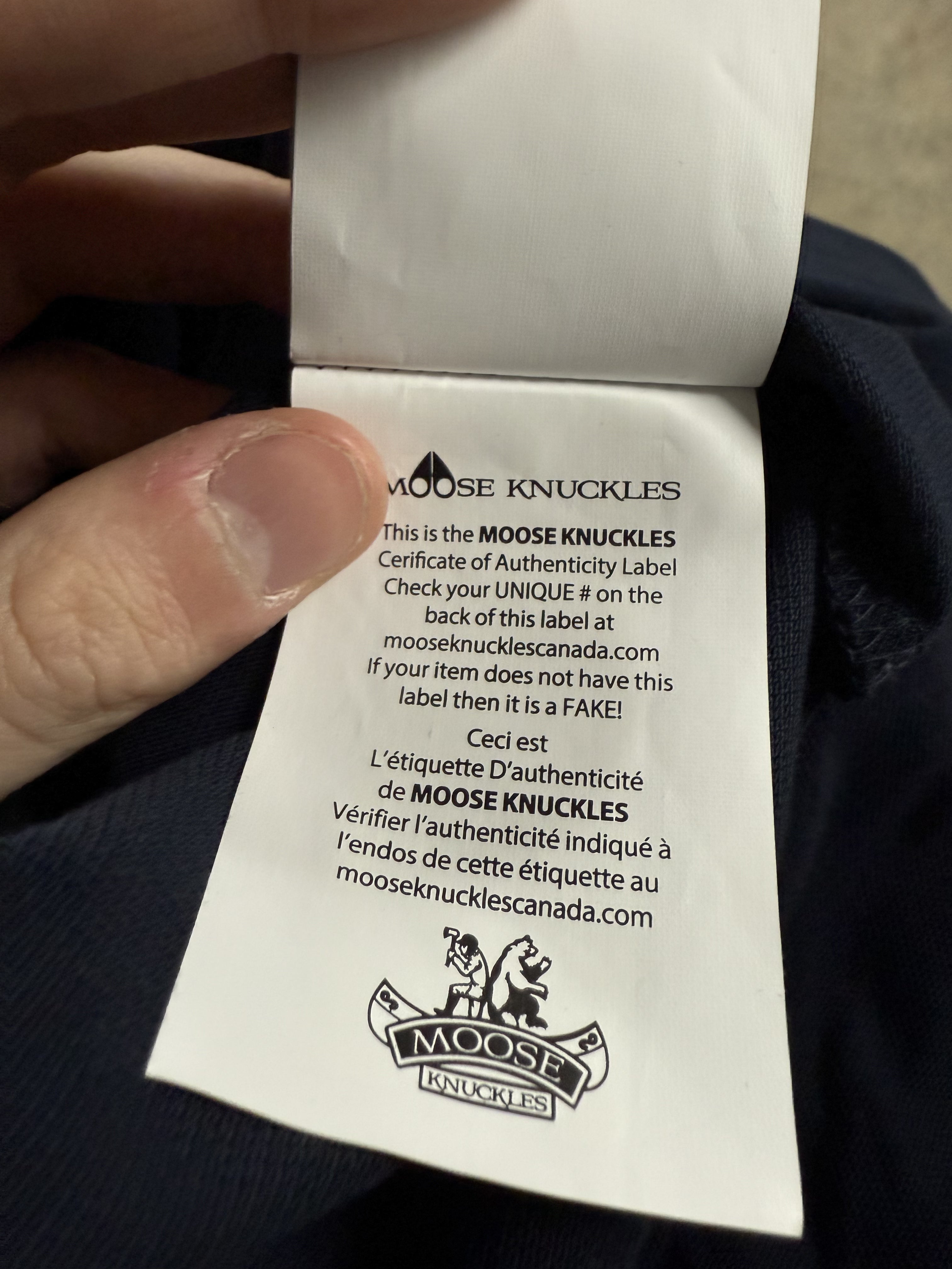 Moose Knuckles Button Up Navy Used XL
