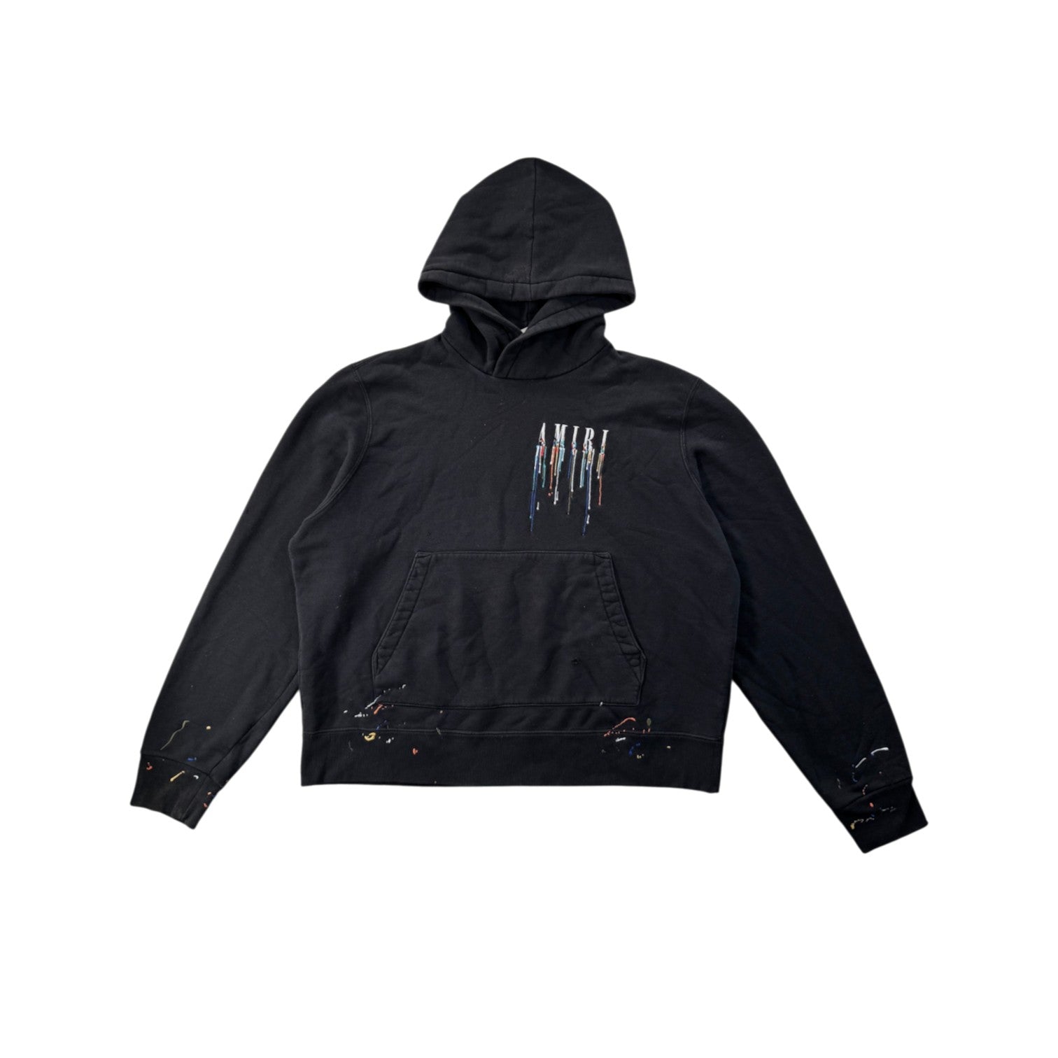 Amiri Paint Drip Black Hoodie