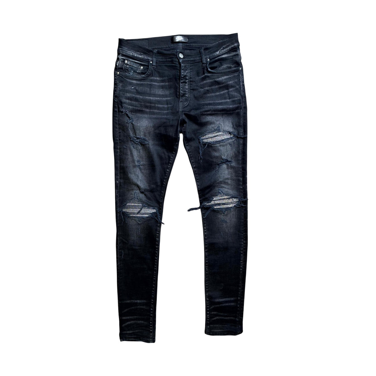 Amiri "MX1" Iridescent Patch Black Wash Jeans
