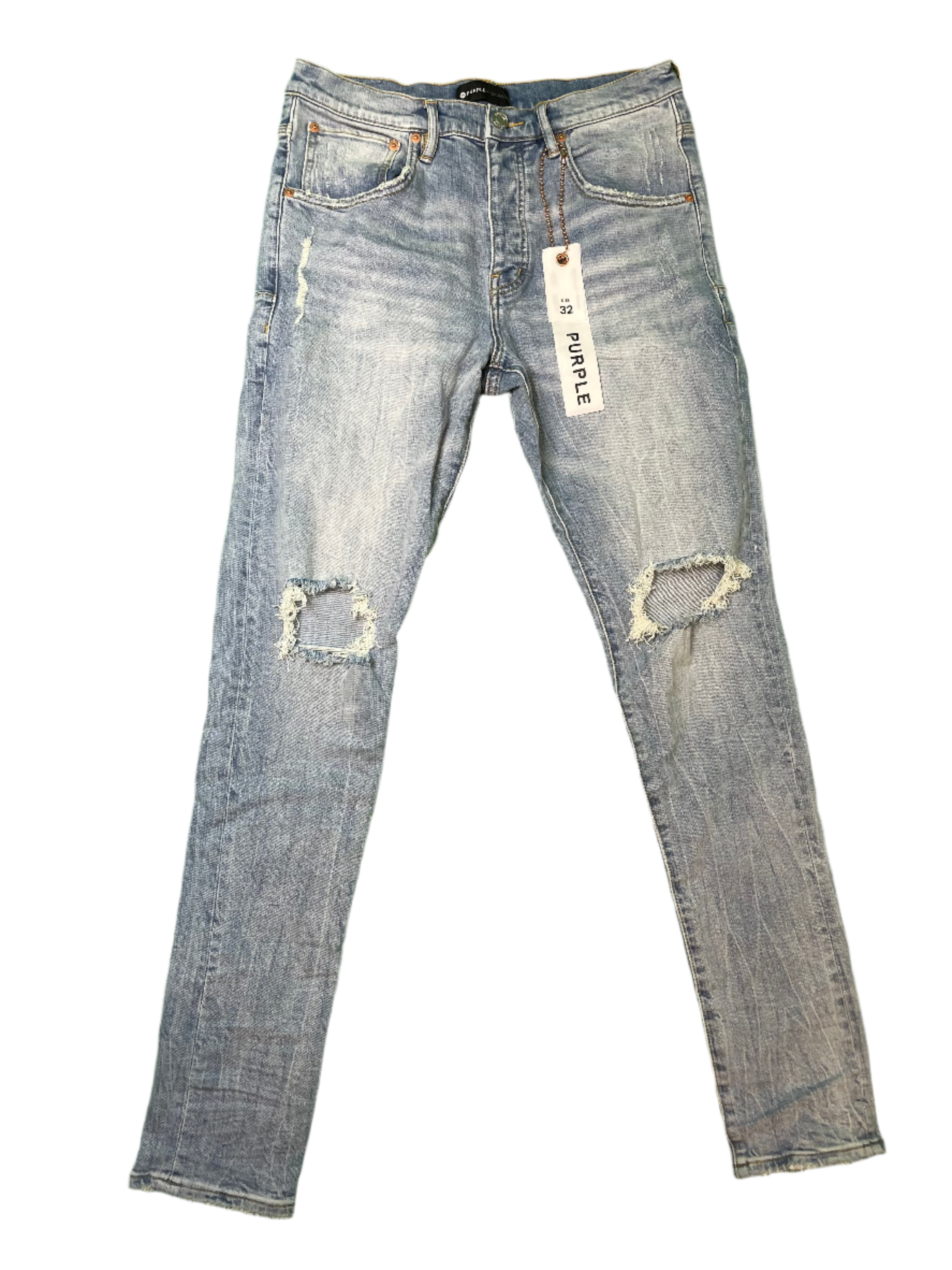 Purple Brand Light Wash Knee Rip Jeans