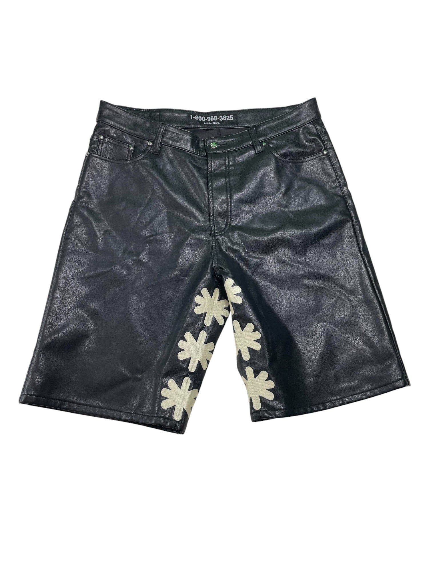 LOSTSHDWS 'Leather Bone' Black Shorts