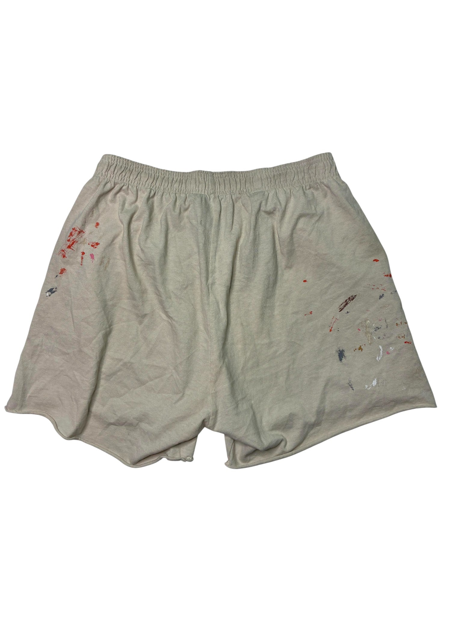 Gallery Dept 'Paint Splatter Logo' Cream Shorts