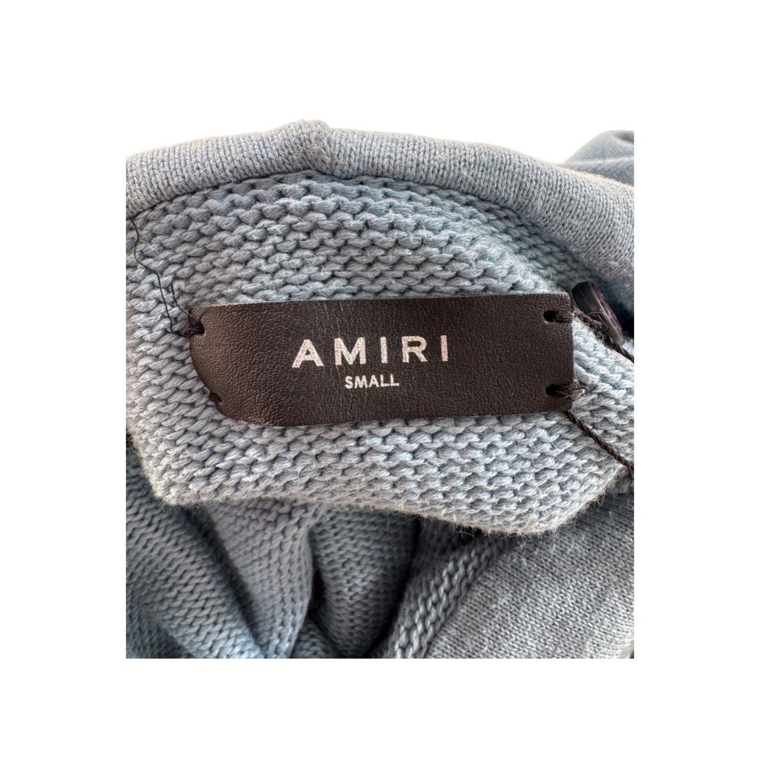 Amiri Knit Bones Blue & White Hoodie