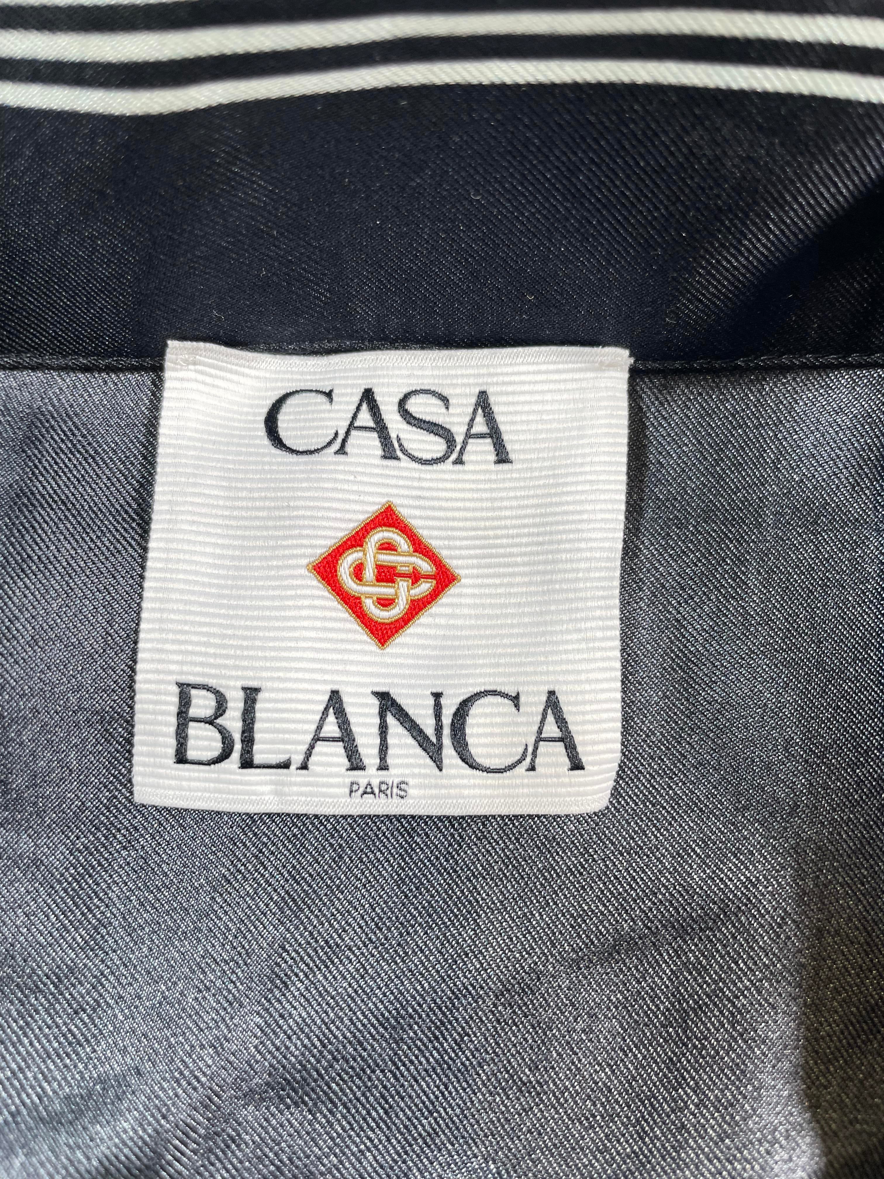 Casablanca Gradient Monogram Short Sleeve Green Silk Shirt