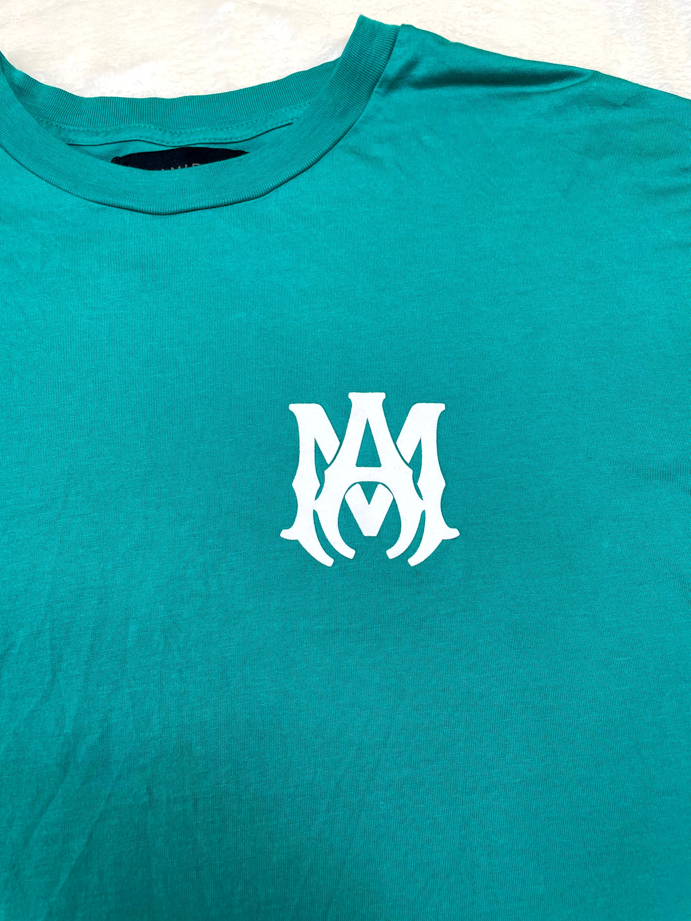 Amiri MA Teal & White Tee