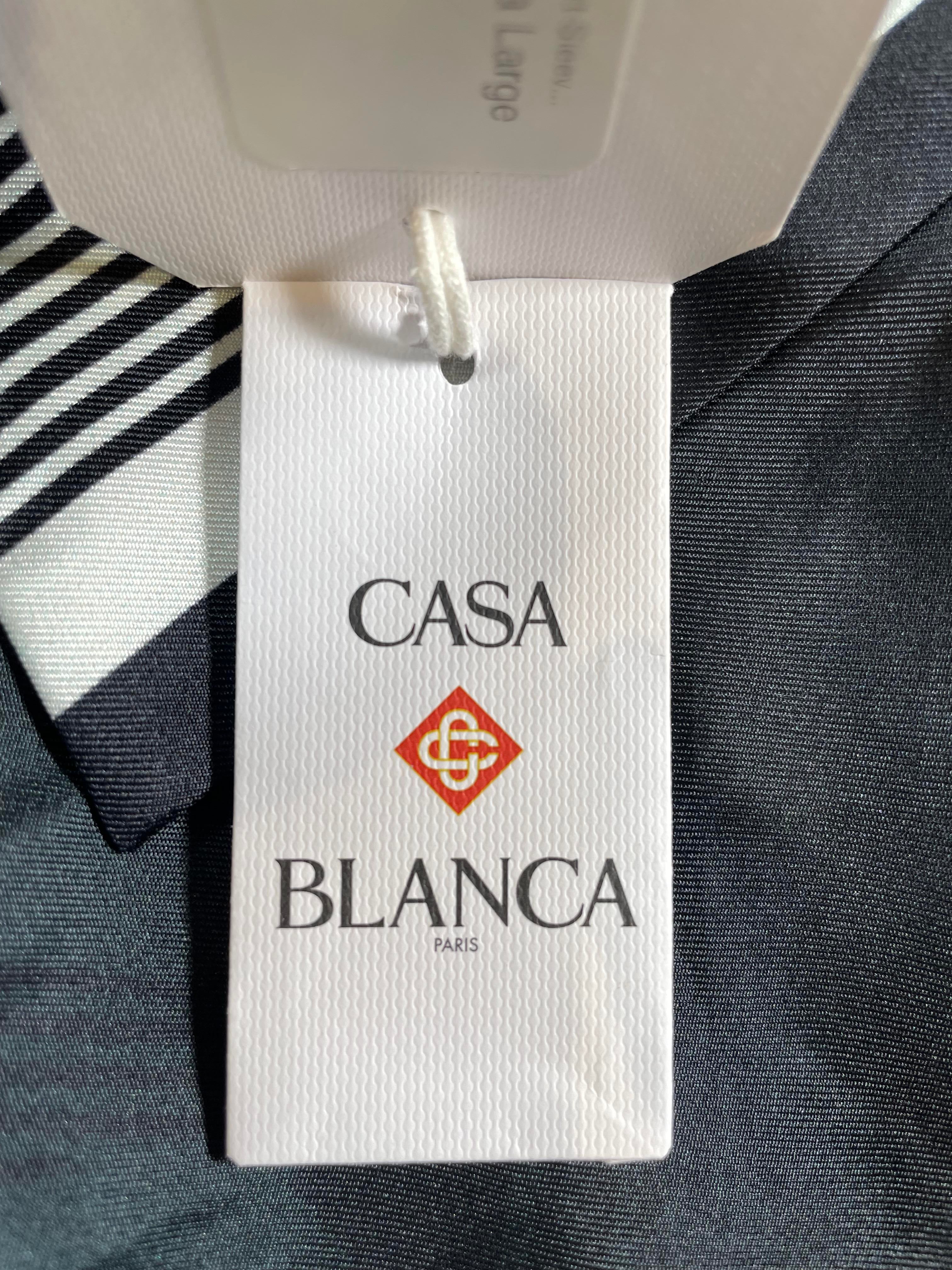 Casablanca Gradient Monogram Short Sleeve Green Silk Shirt