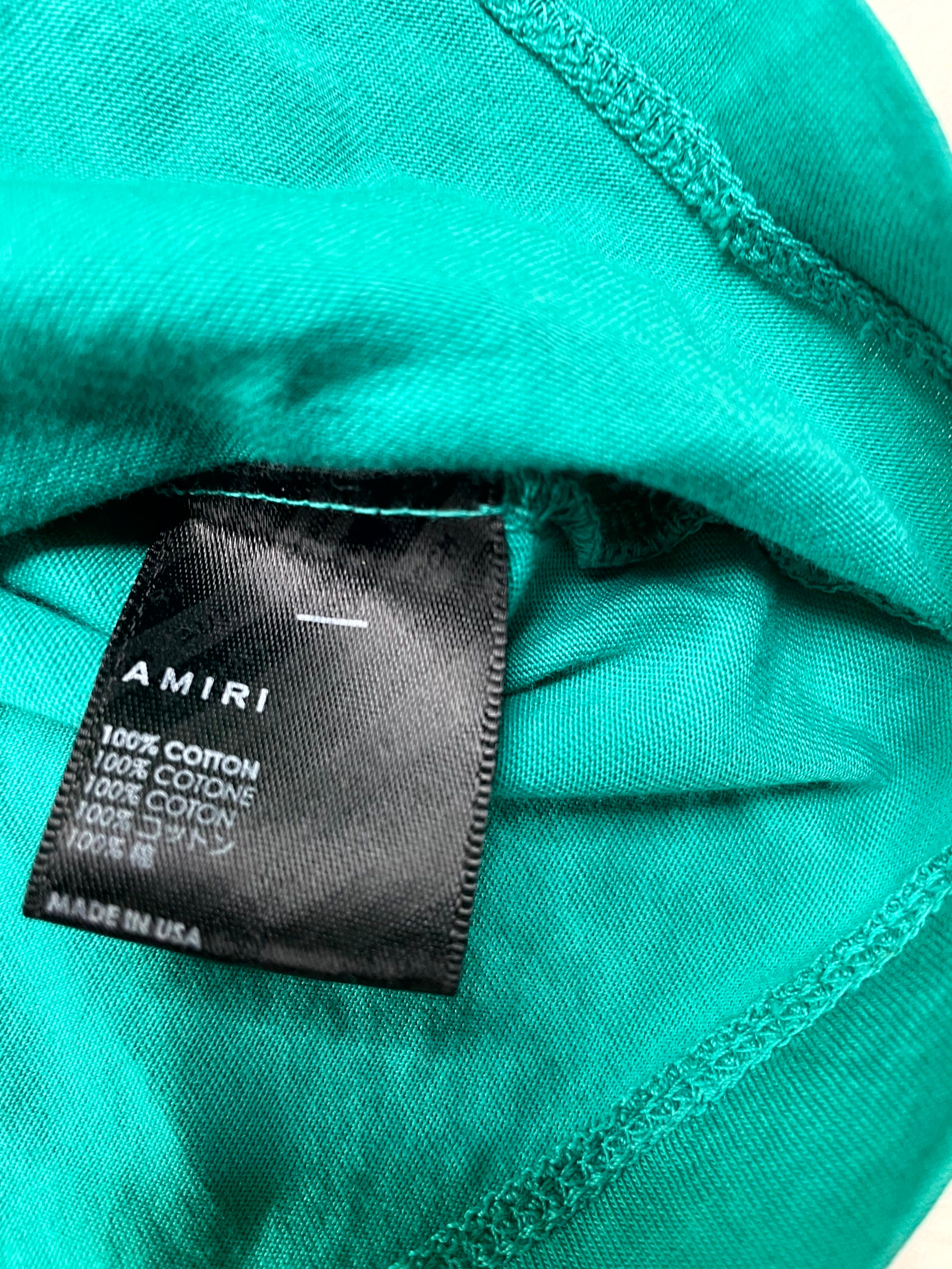 Amiri MA Teal & White Tee