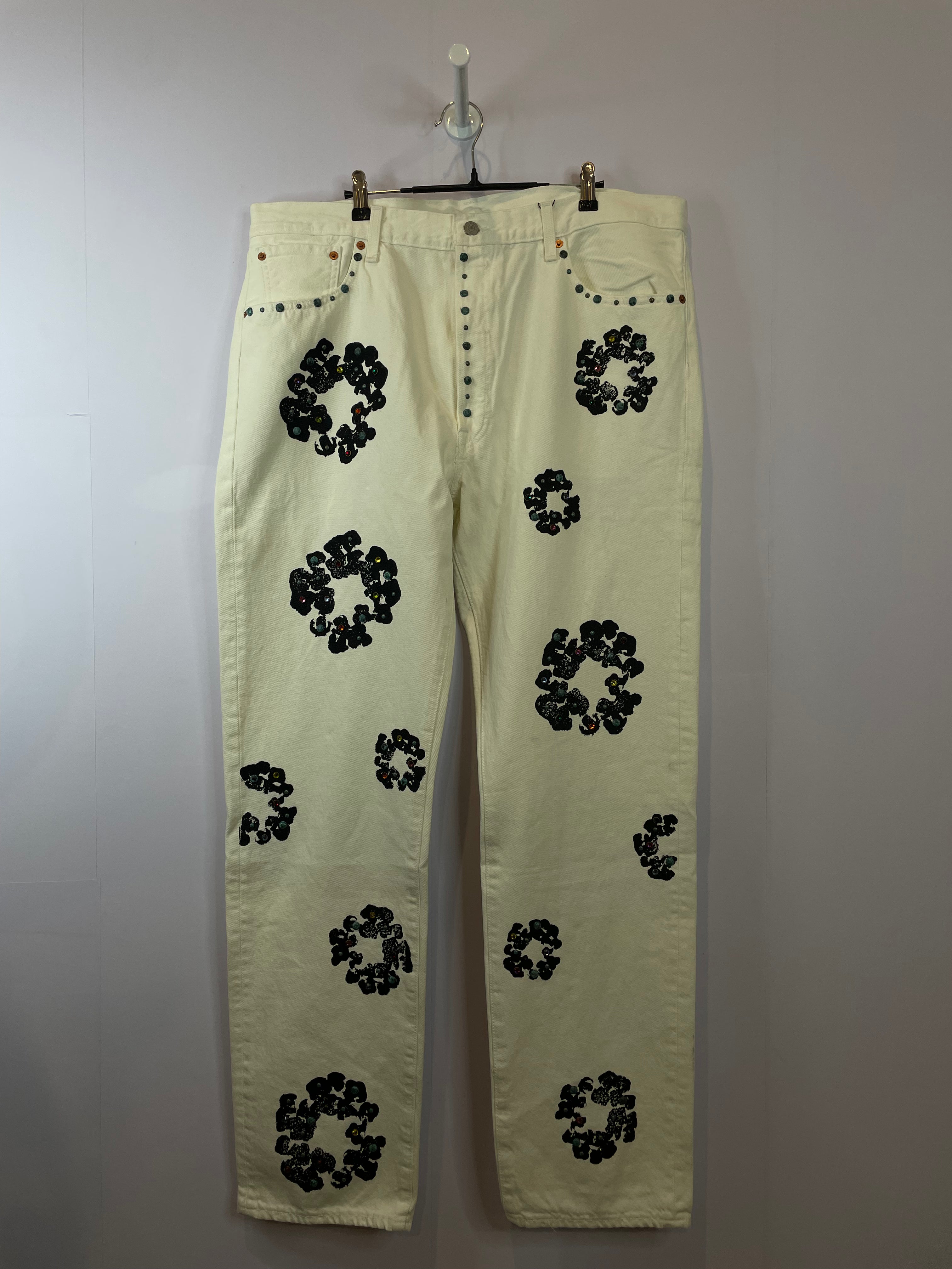 Denim Tears Studded Jeans White New 40