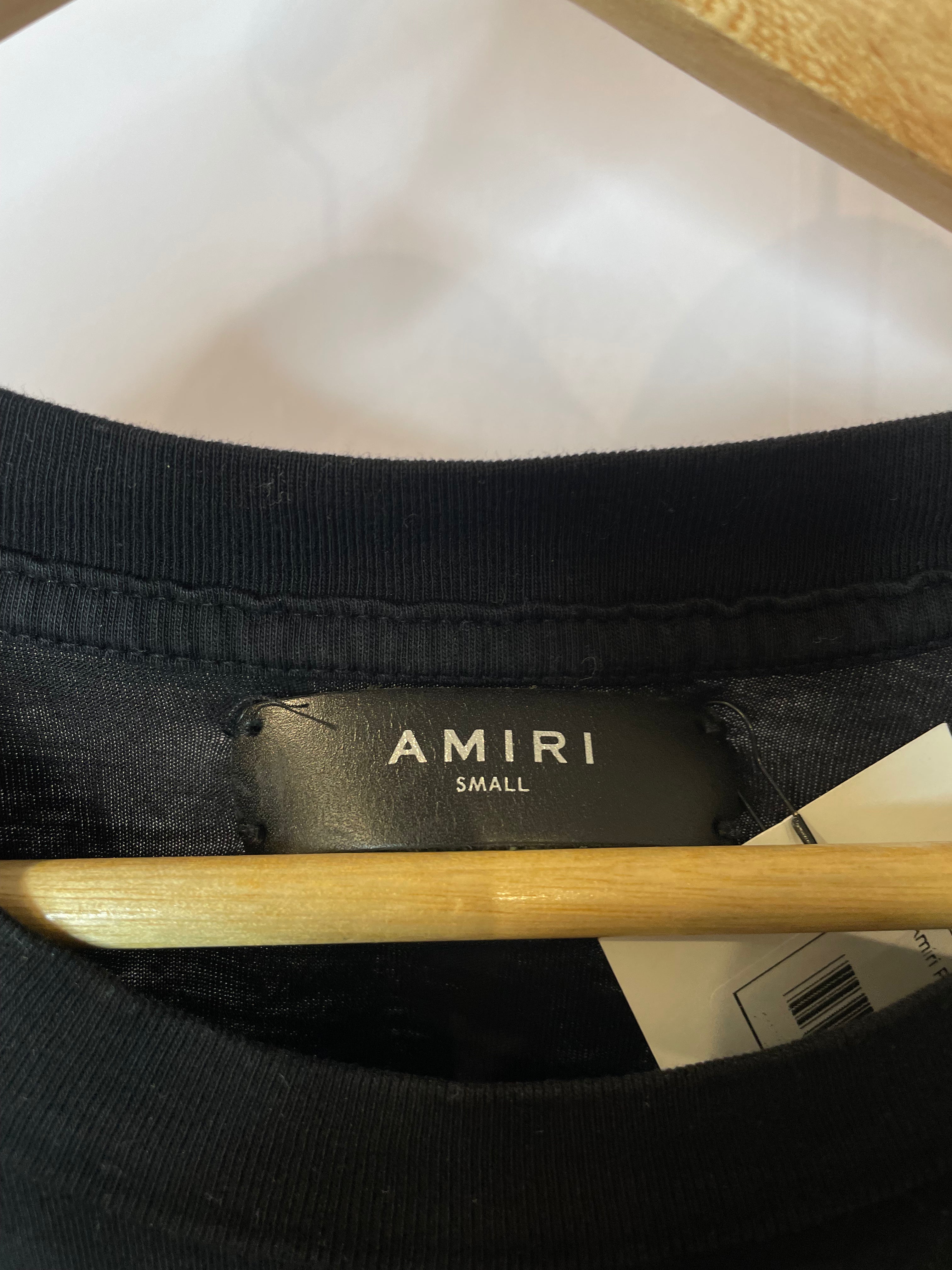 Amiri Pink Crackle Core Tee Black Used Small