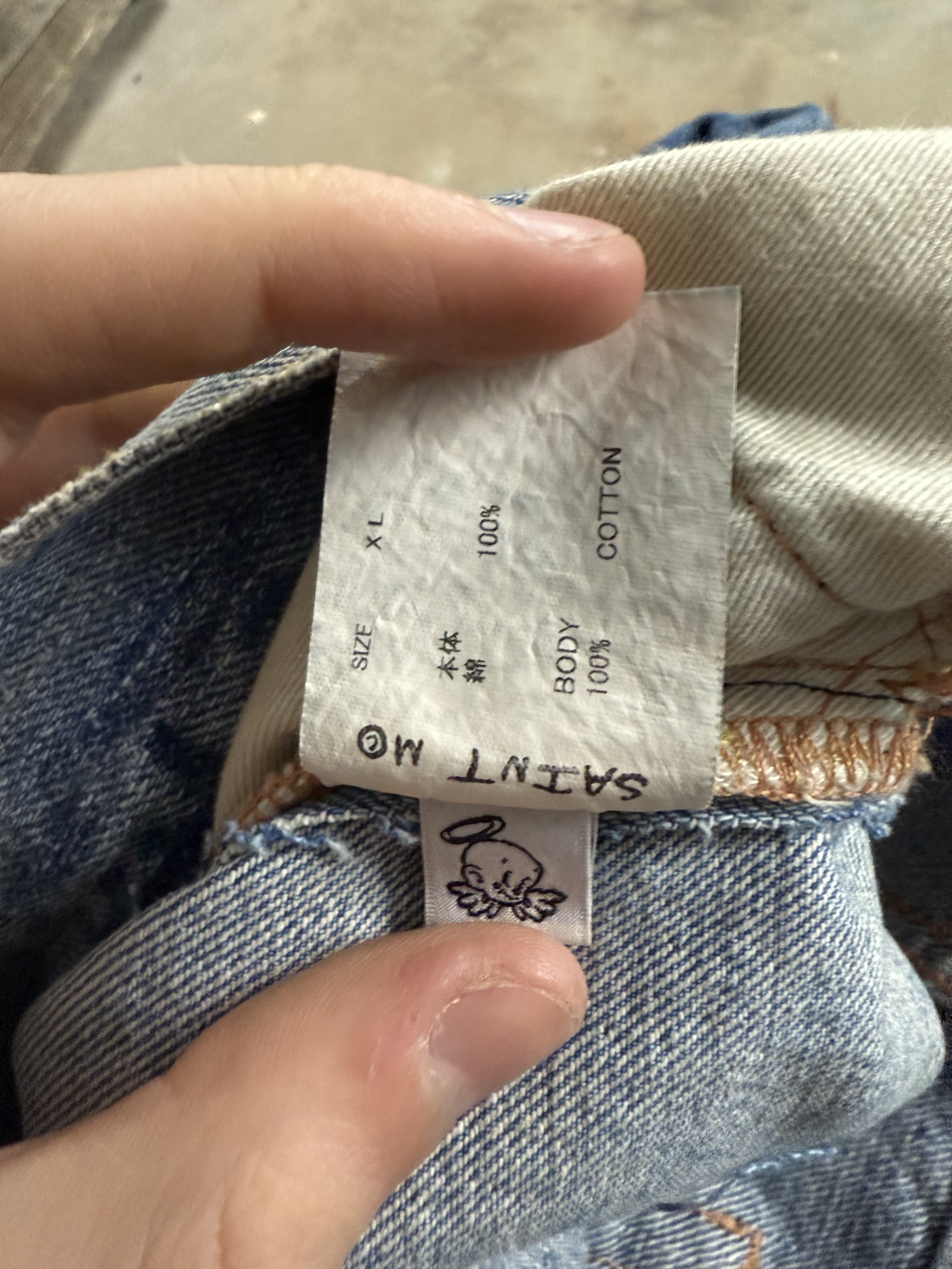 Saint Mxxxxxx Distressed Denim Shorts Used XL
