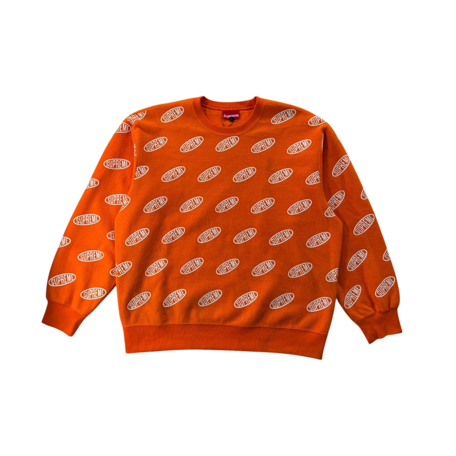Supreme Reversible Crewneck Orange & White Sweatshirt