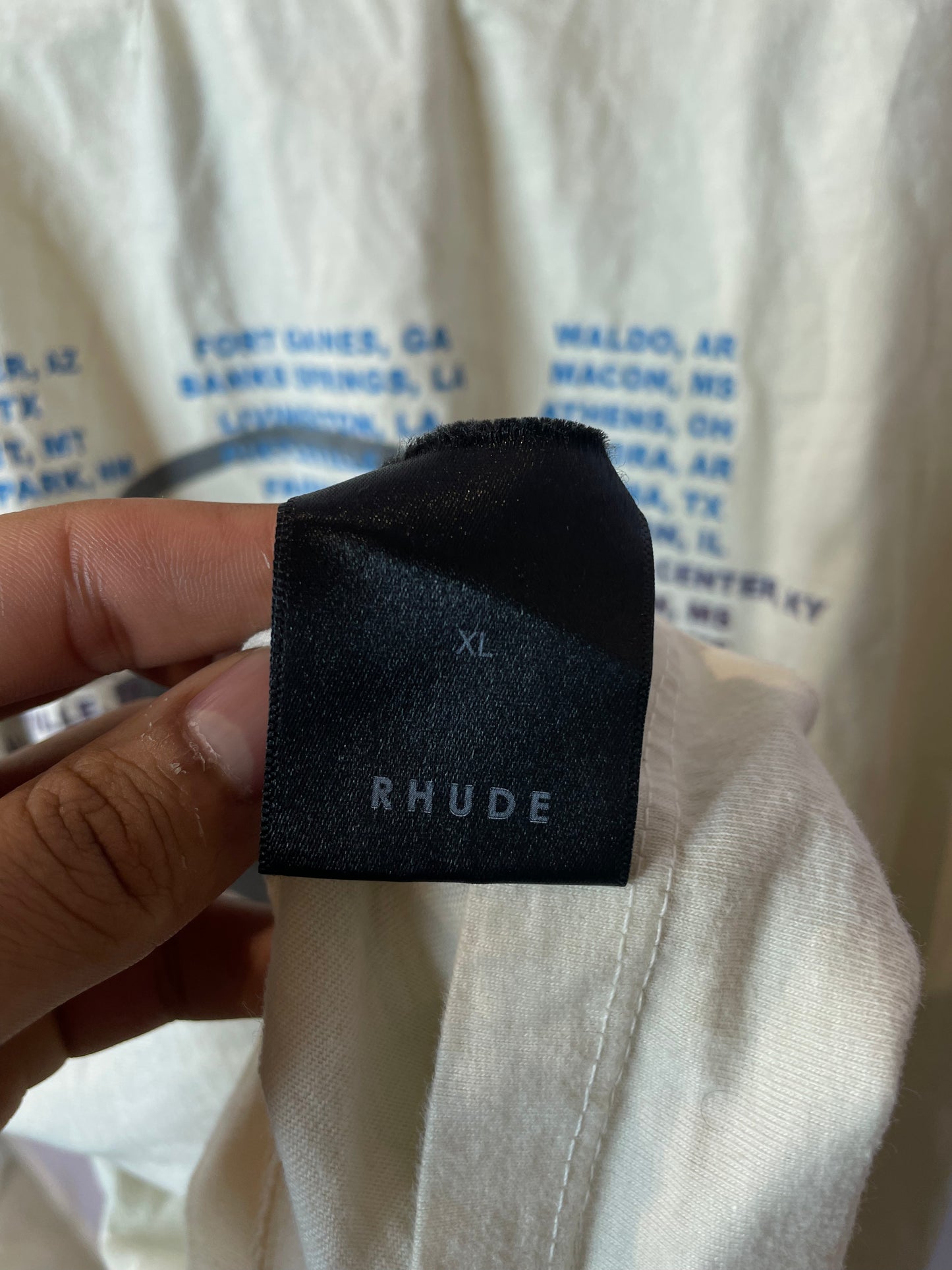 Rhude Race Car Tee Cream Used XL