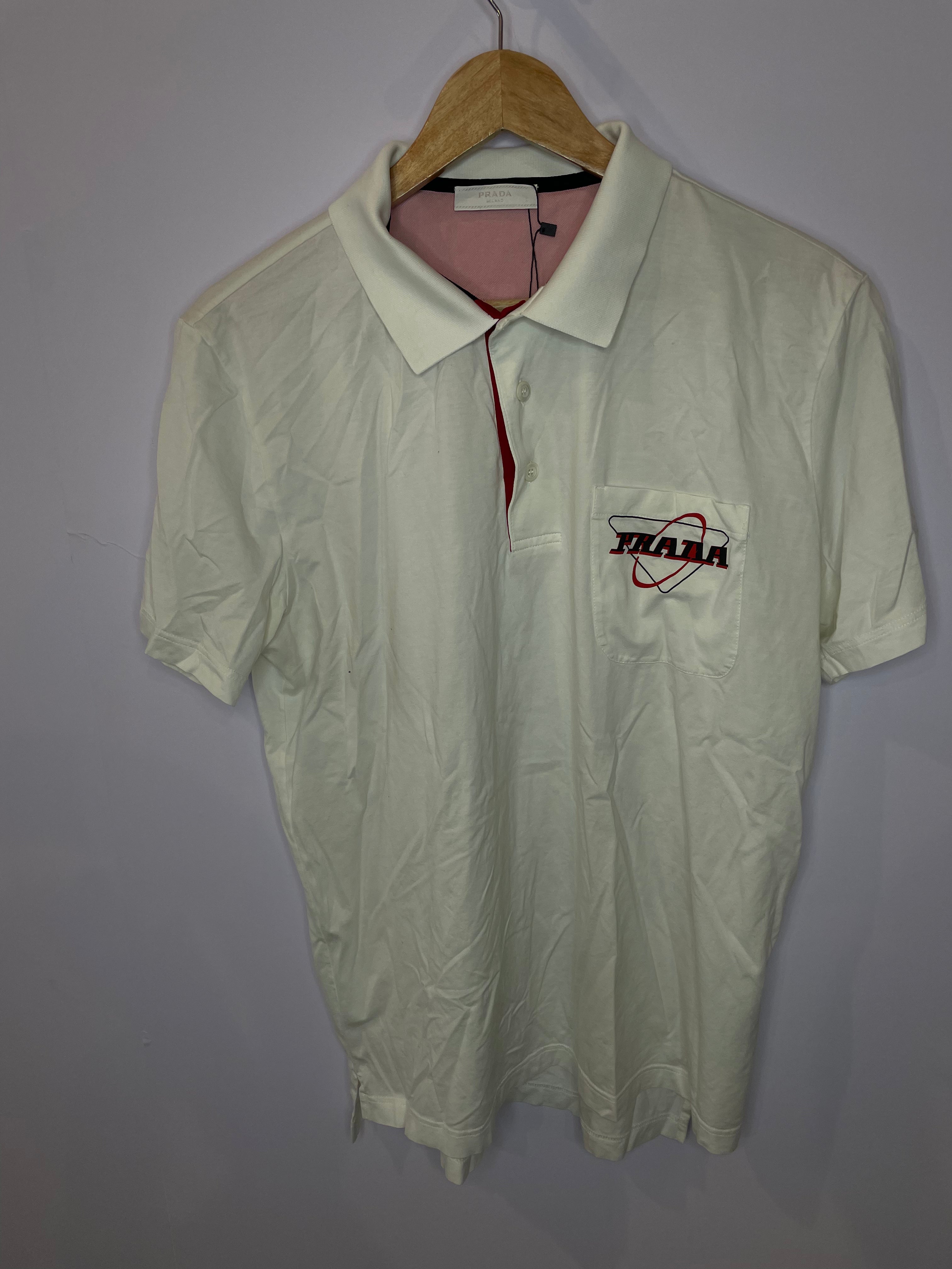 Prada Polo White Red Used XXL