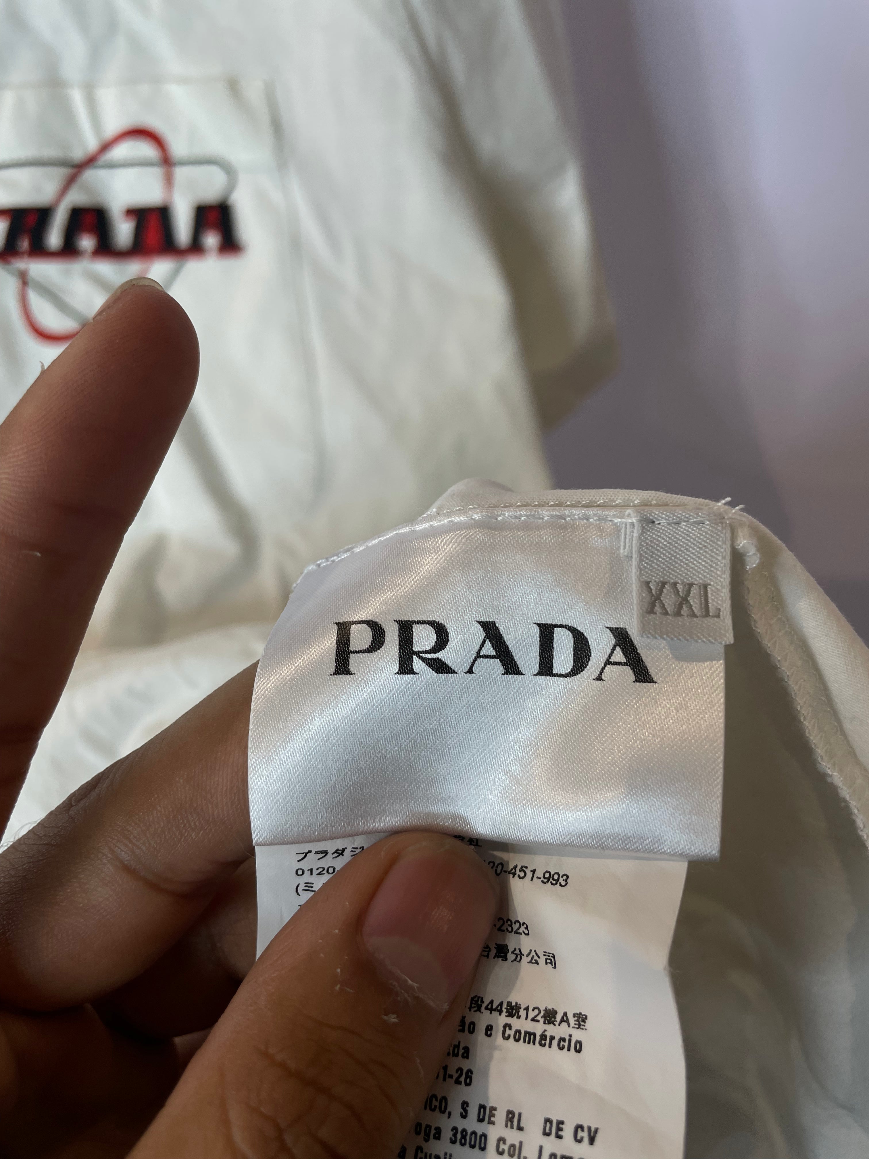 Prada Polo White Red Used XXL