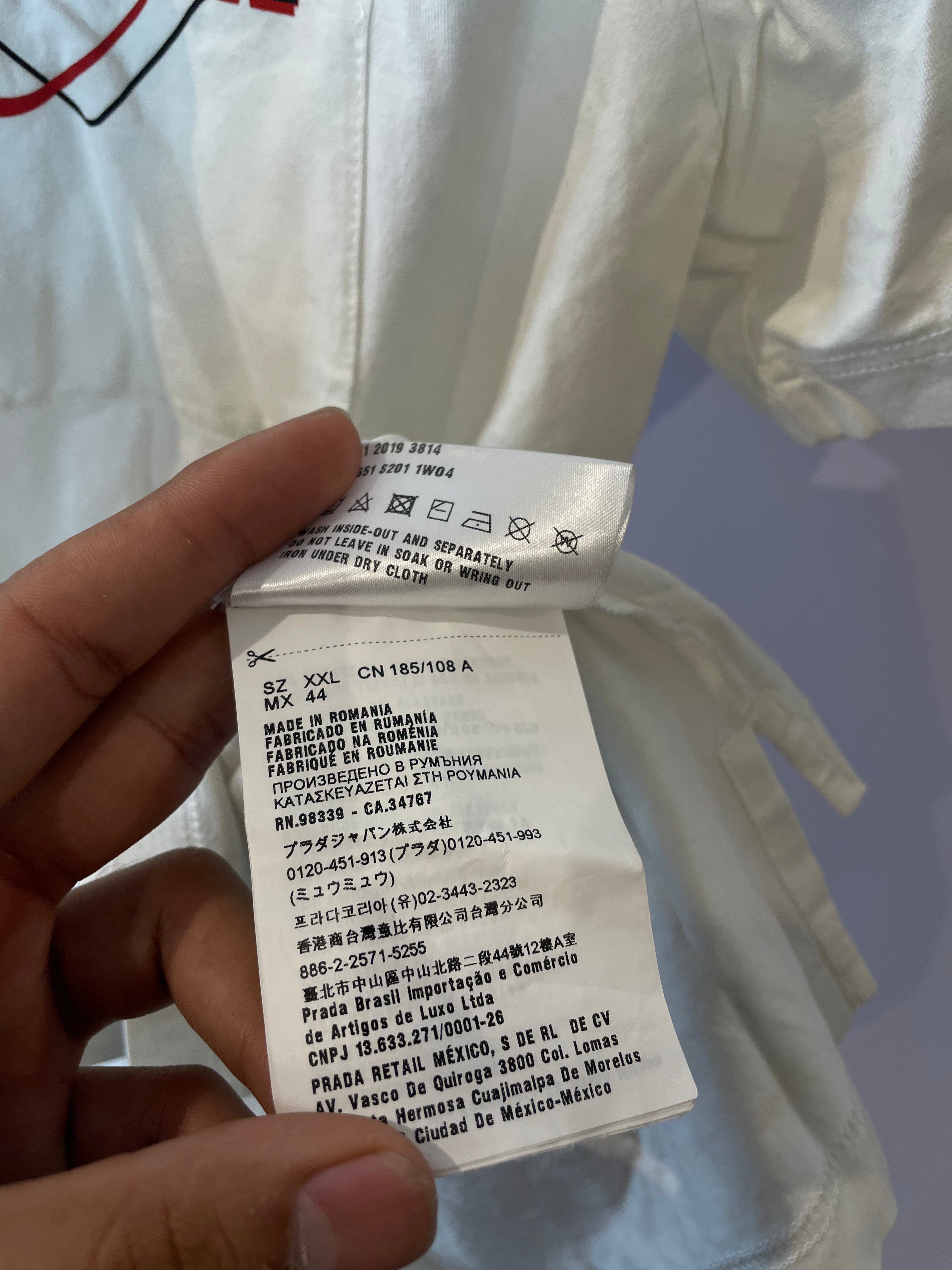 Prada Polo White Red Used XXL