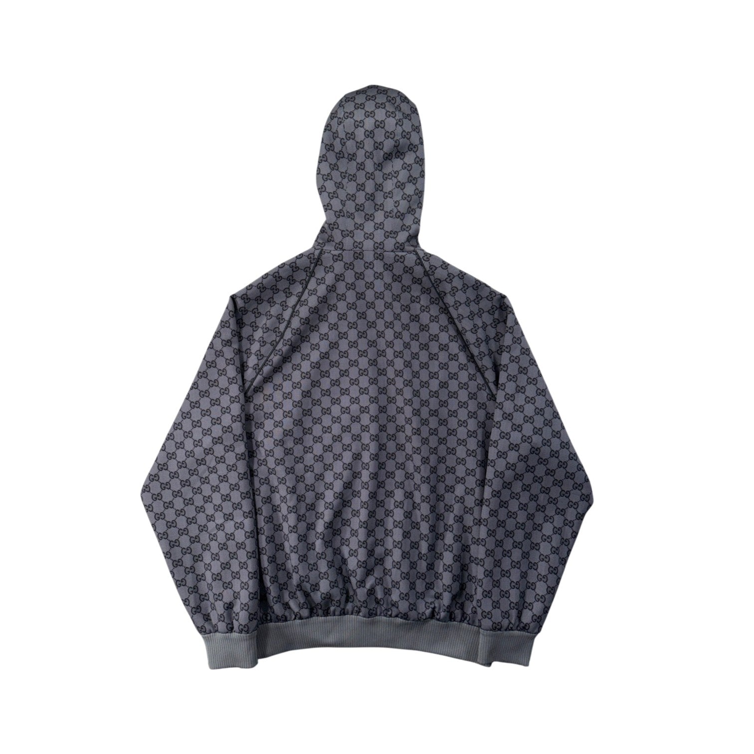 Gucci Zip Up Grey Monogram Light Neoprene Hoodie