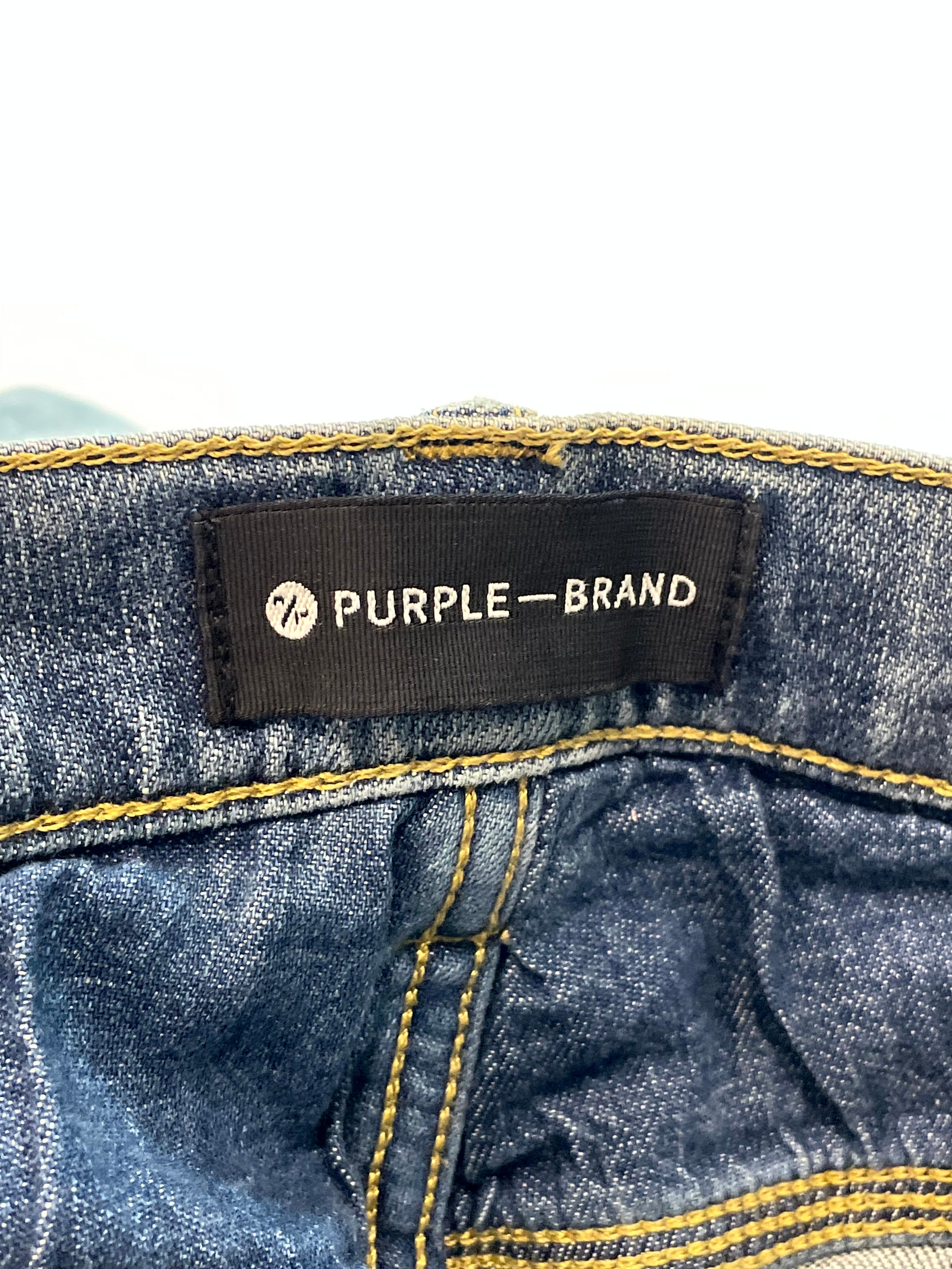Purple Brand Knee Rip Dark Wash Jeans