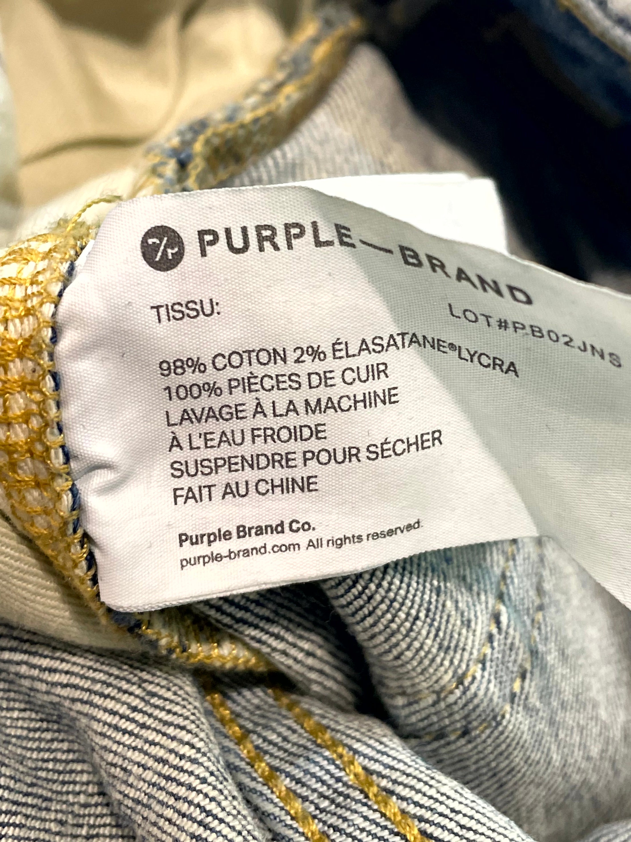 Purple Brand Knee Rip Dark Wash Jeans