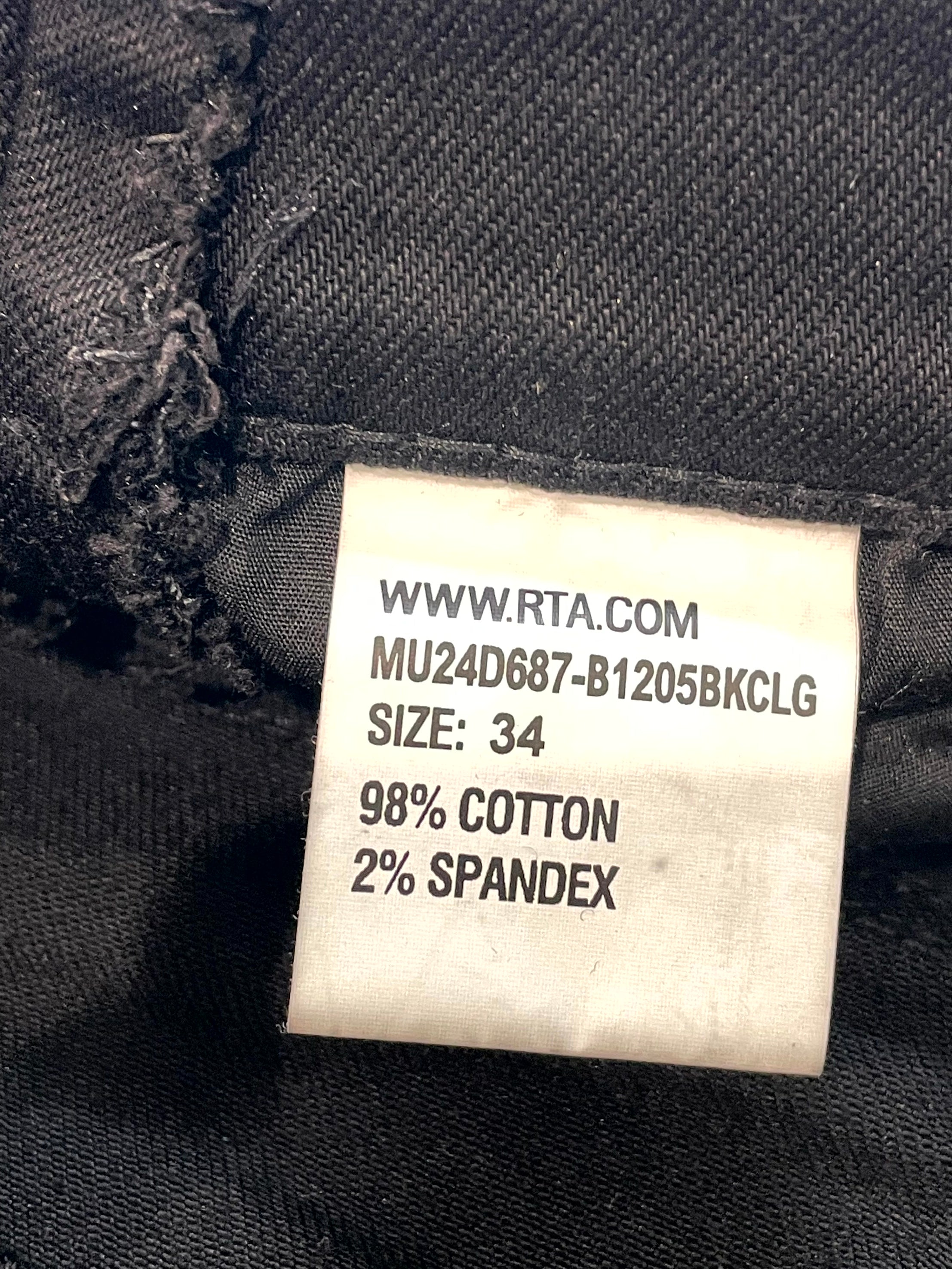 RTA Varsity Logo (Tailored 33) Black Jeans