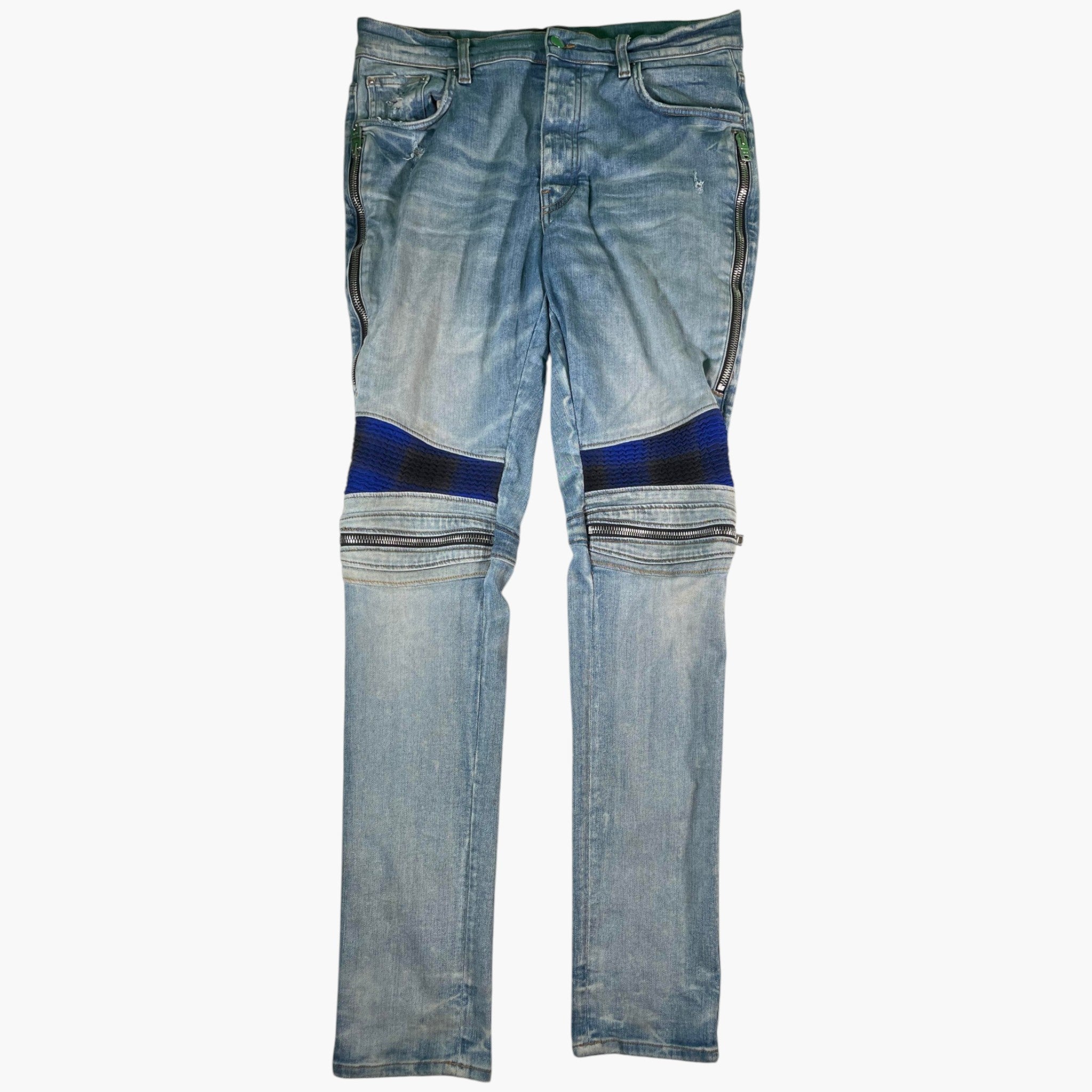 Amiri Mx2 Plaid Light Wash & Blue Jeans